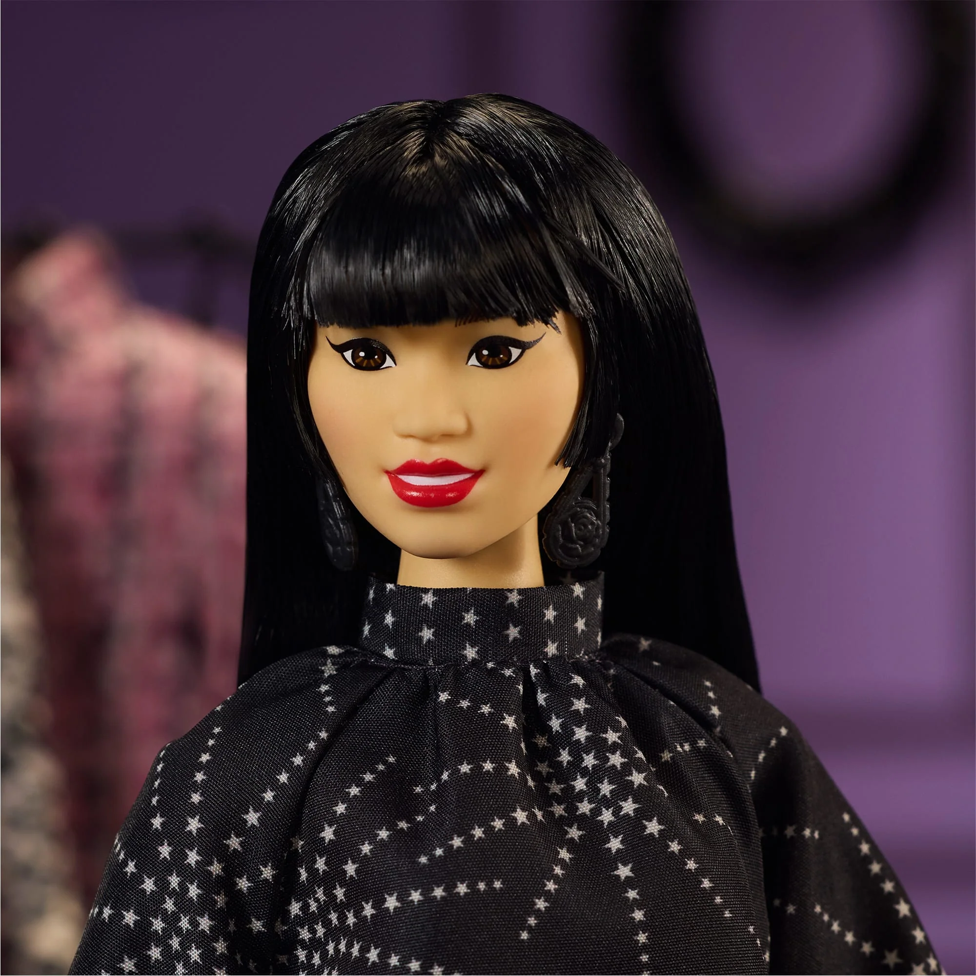 Barbie Inspiring Women Doll, Anna Sui Collectible in Black Dress With Sunglasses & Perfume Accessories - Image 3