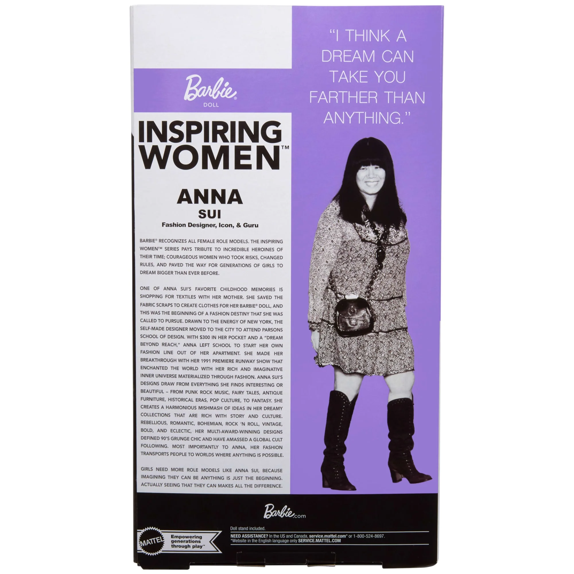 Barbie Inspiring Women Doll, Anna Sui Collectible in Black Dress With Sunglasses & Perfume Accessories - Image 6