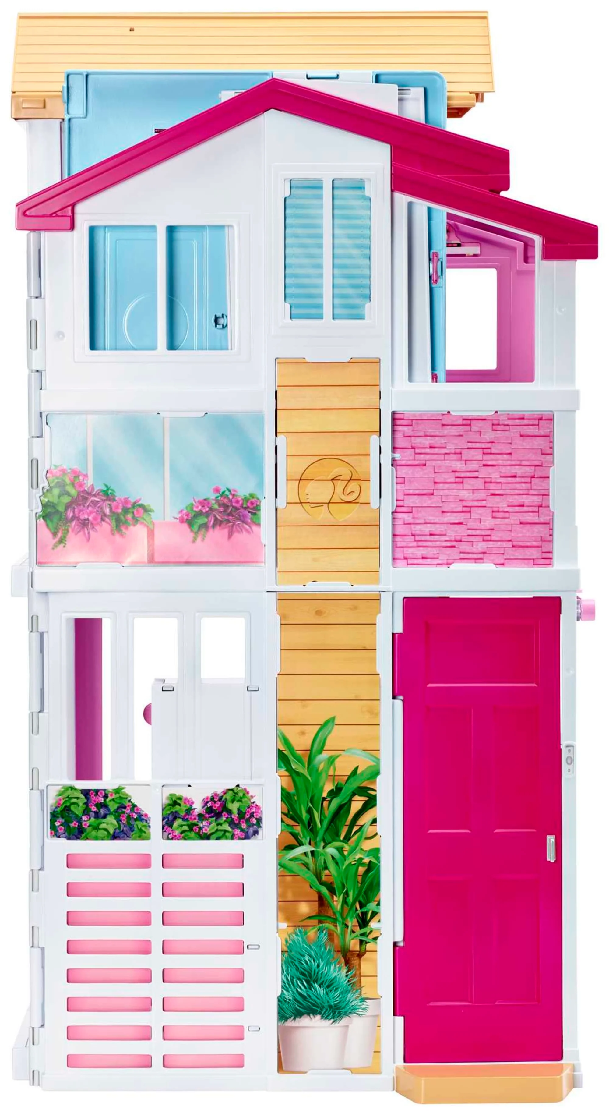 Barbie 3-Story Townhouse Dollhouse With Elevator, Swing Chair, Furniture And Accessories - Image 5
