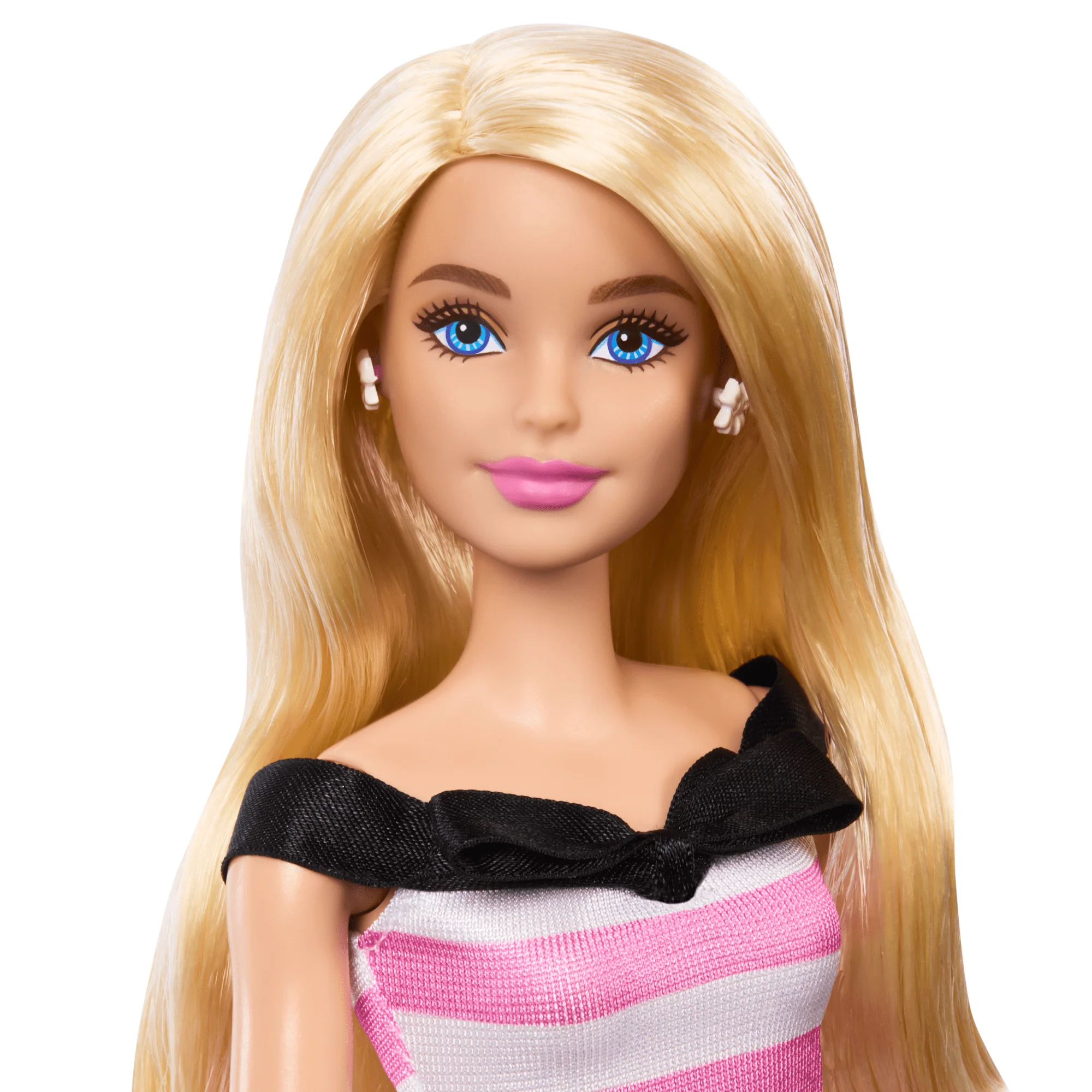 Barbie 65th Anniversary Fashion Doll With Blonde Hair, Pink Striped Dress And Accessories - Image 2