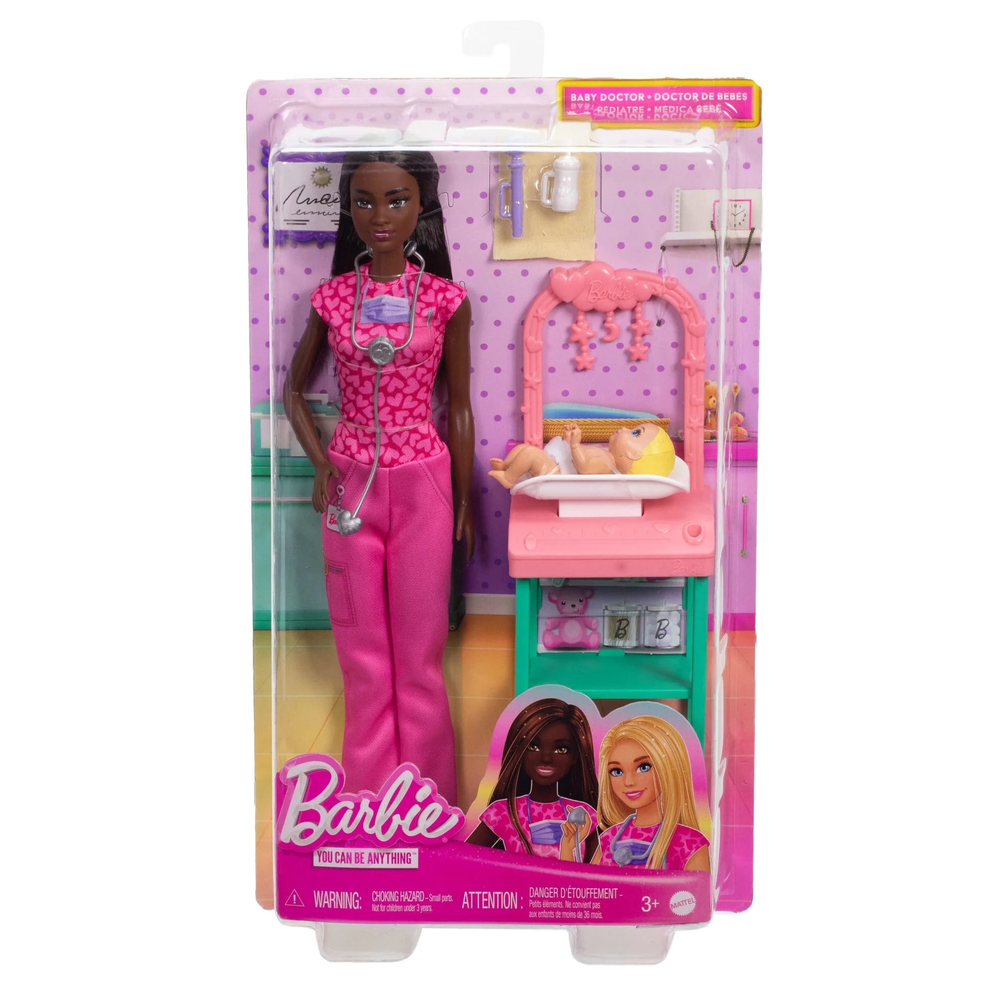 Barbie Baby Doctor Doll With Brunette Fashion Doll, 1 Baby Doll, Furniture & Accessories - Image 6