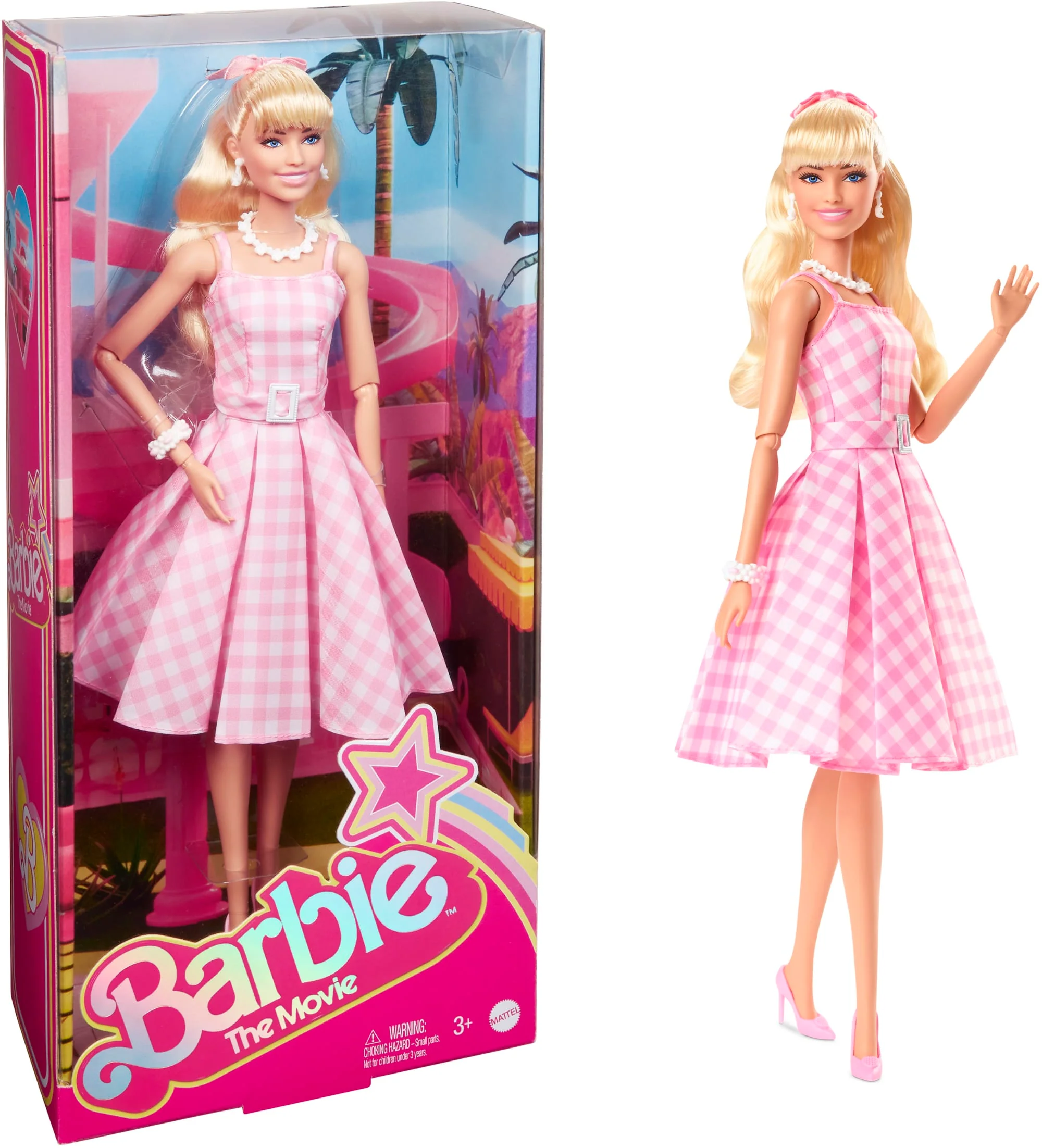 Barbie Film Poupée de Coll. Robe de Guingan Rose, Margot Robbie