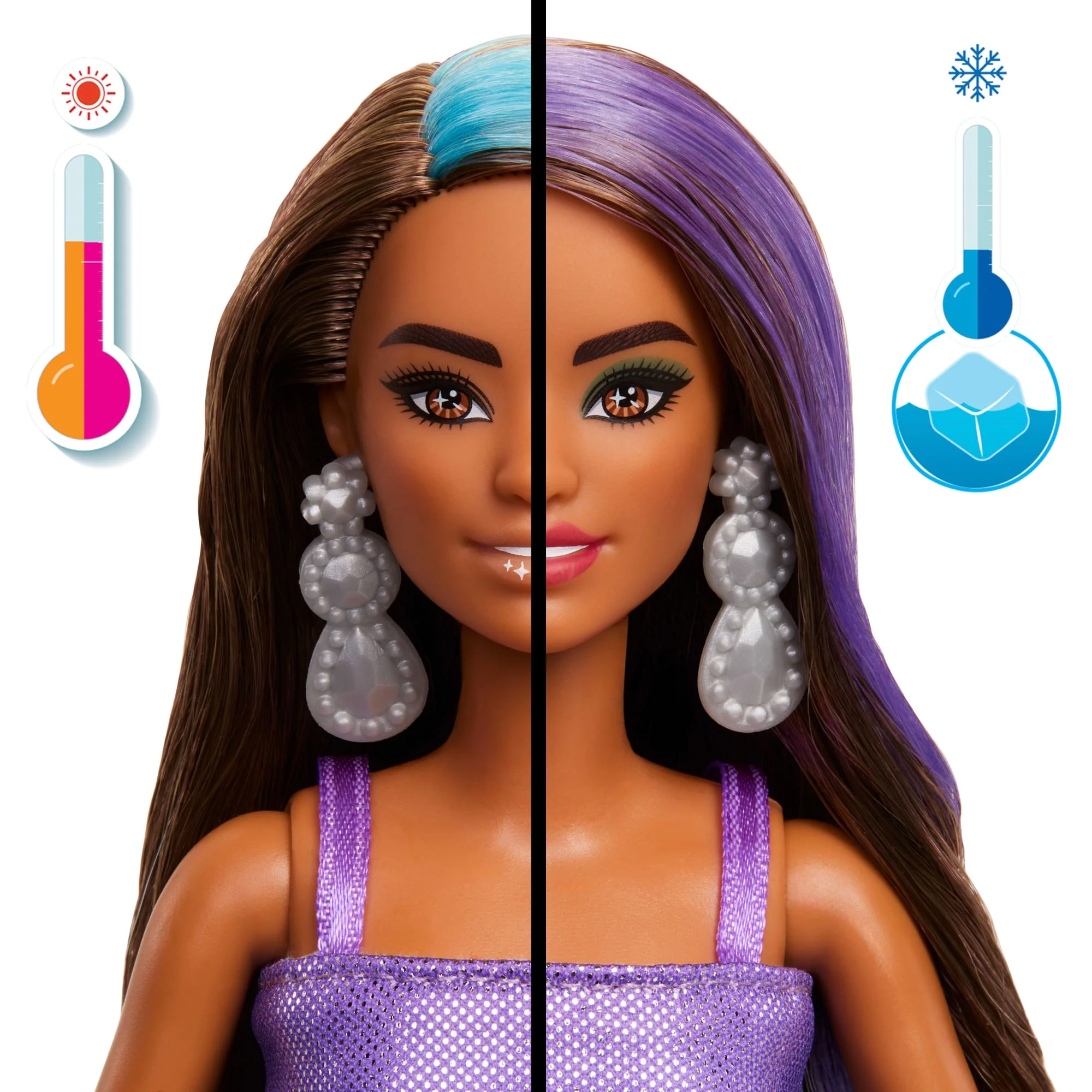 Barbie Party Unboxed Glam Party Series Purple Sparkle Doll & Accessories With 10 Surprises - Image 3