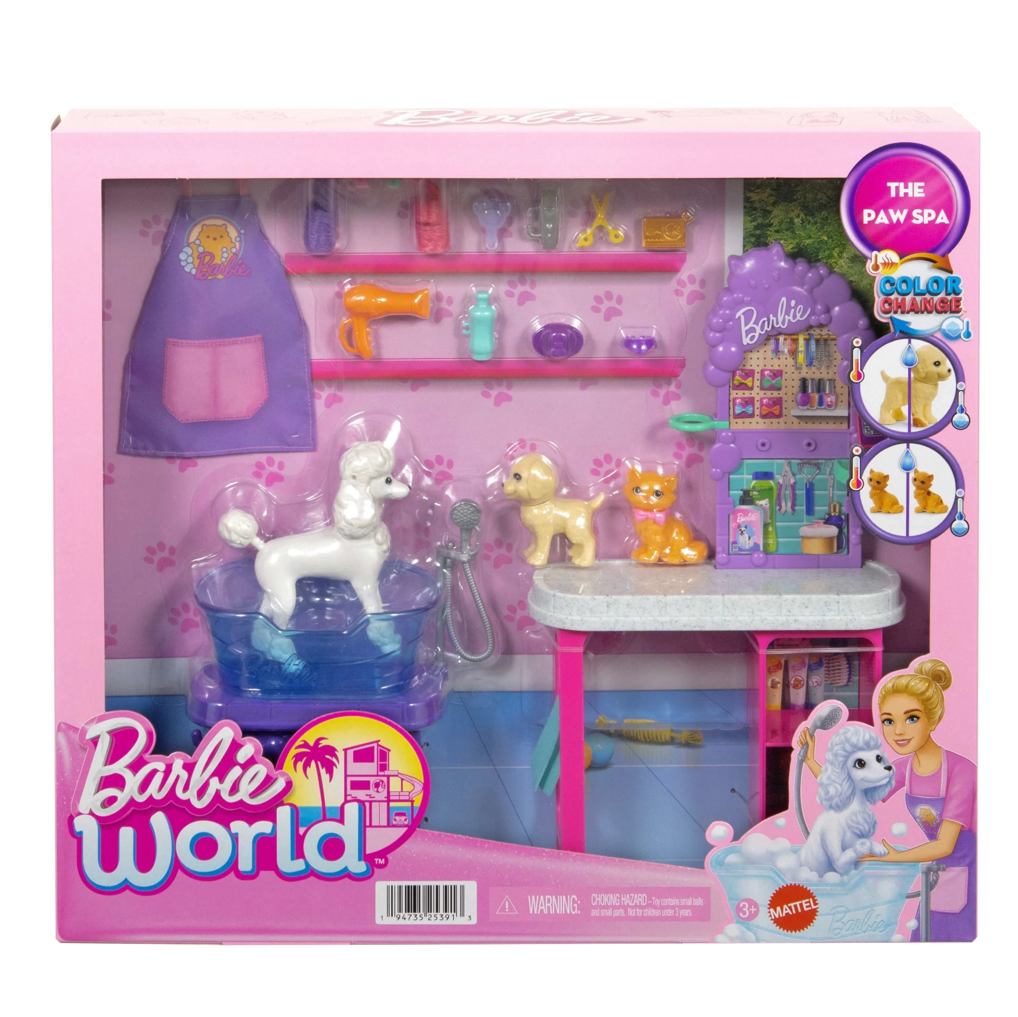 Barbie World Paw Spa Playset With Wash And Groom Stations, 3 Pets, & Styling.Accessories - Image 6