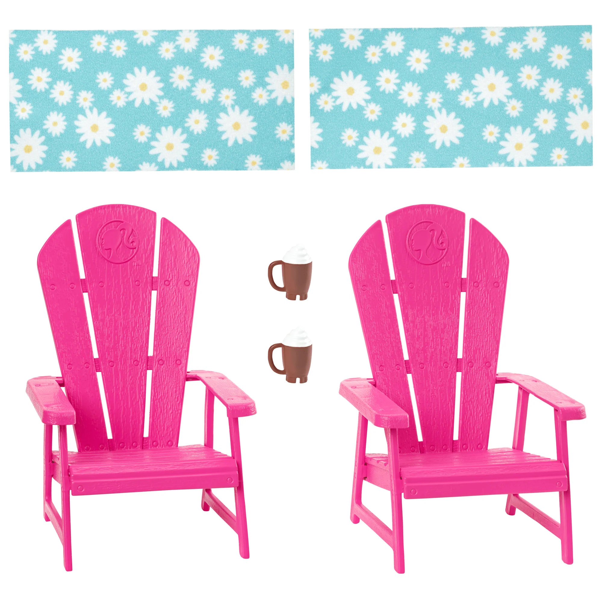 Barbie World Pink Chair Playset With 6 Accessories including Furniture, Blankets, & Mugs - Image 3