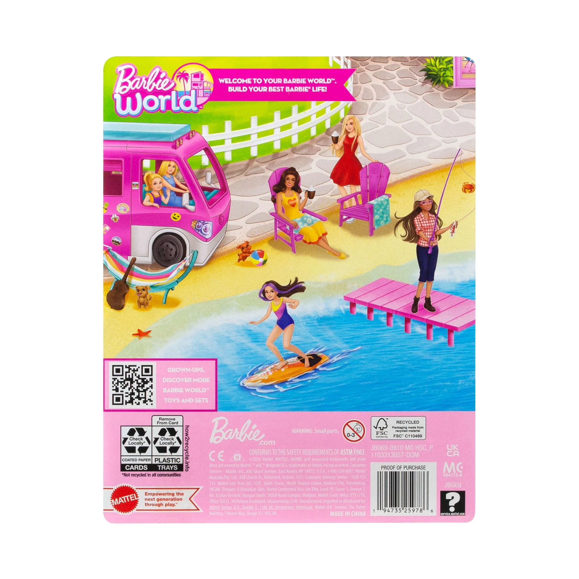 Barbie World Pink Chair Playset With 6 Accessories including Furniture, Blankets, & Mugs - Image 4