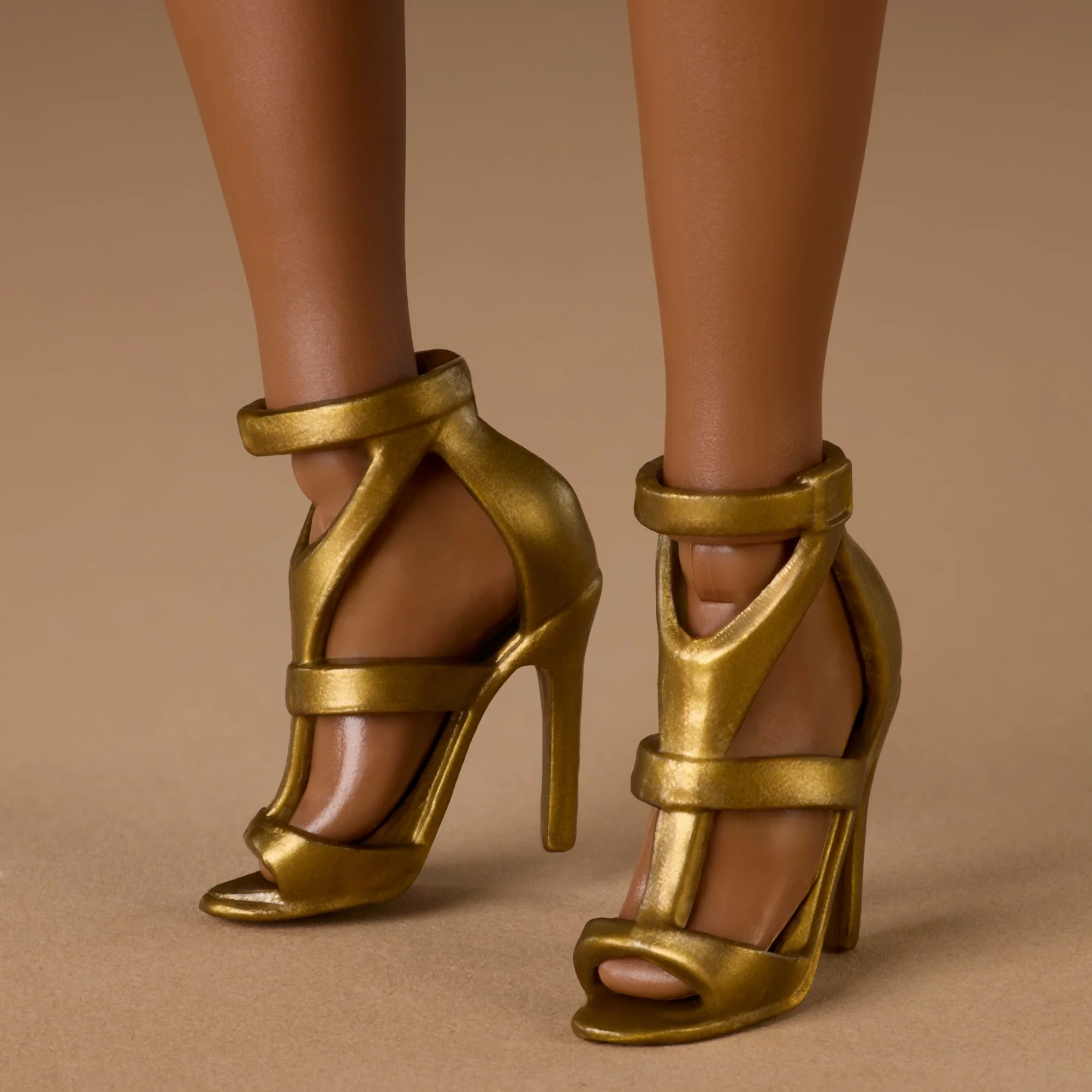 Barbie Basics Collectible Doll, Model 09 With Brunette Hair In Golden Dress & Strappy Heels - Image 5