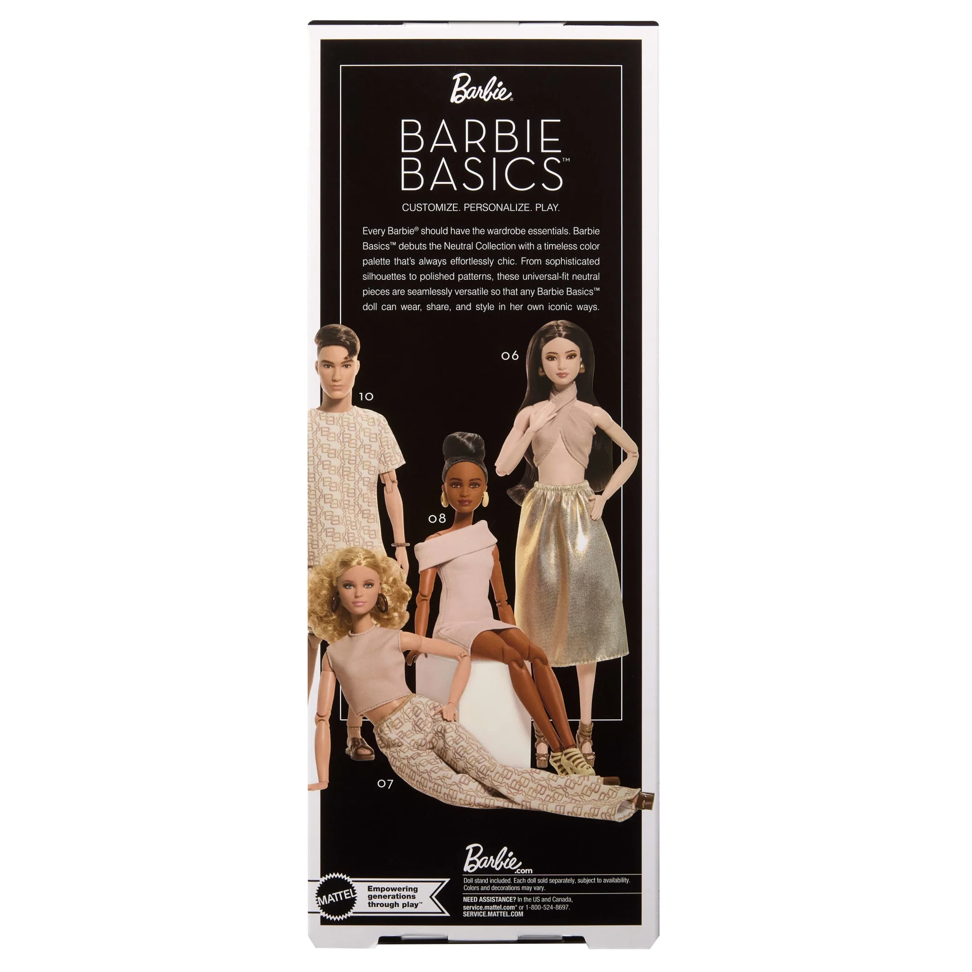 Barbie Basics Collectible Doll, Model 09 With Brunette Hair in Golden Dress & Strappy Heels - Image 6