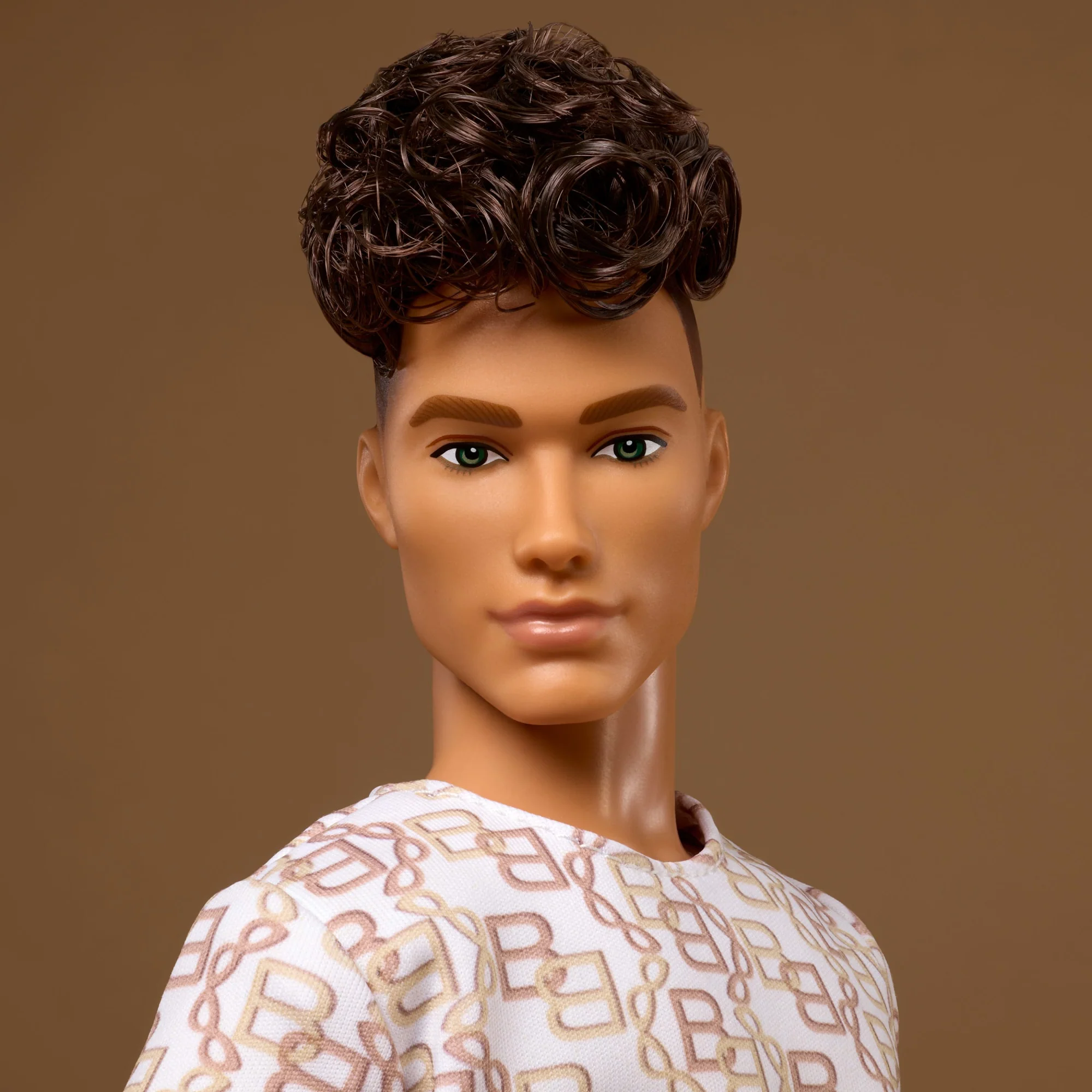 Barbie Basics Collectible Ken Doll, Model 10 With Brunette Hair in Shirt & Shorts With Matching Print - Image 3