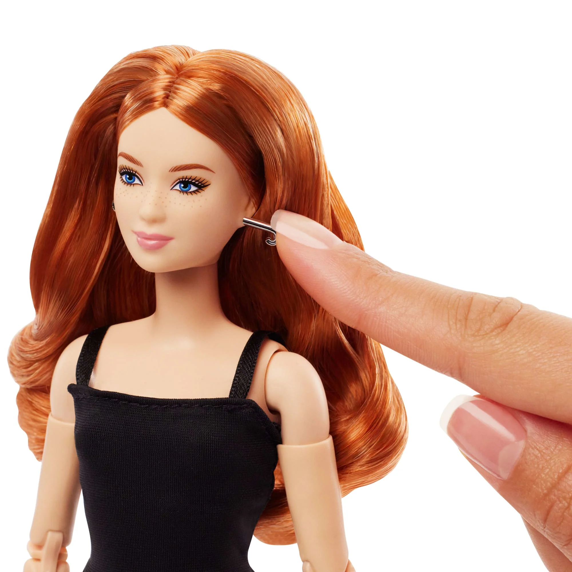Barbie Basics Collectible Doll, Model 04 With Red Curly Hair, Black Dress & Platform Heels - Image 5