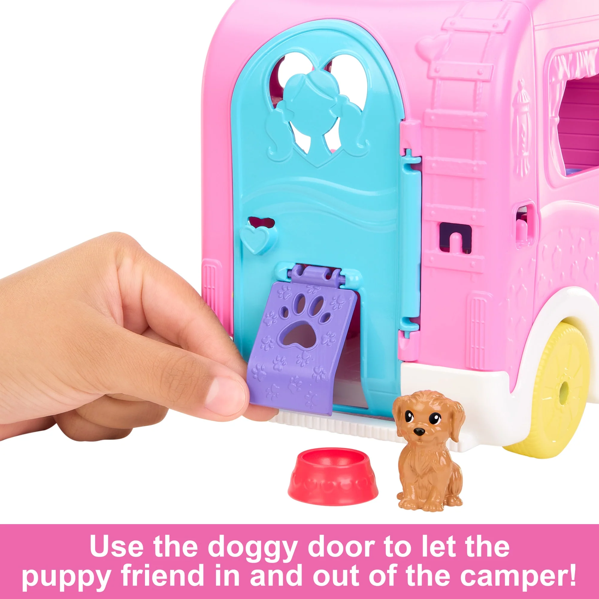 Barbie Chelsea 2-in-1 Camper Playset With Chelsea Small Doll, 2 Pets & 15 Accessories - Image 5