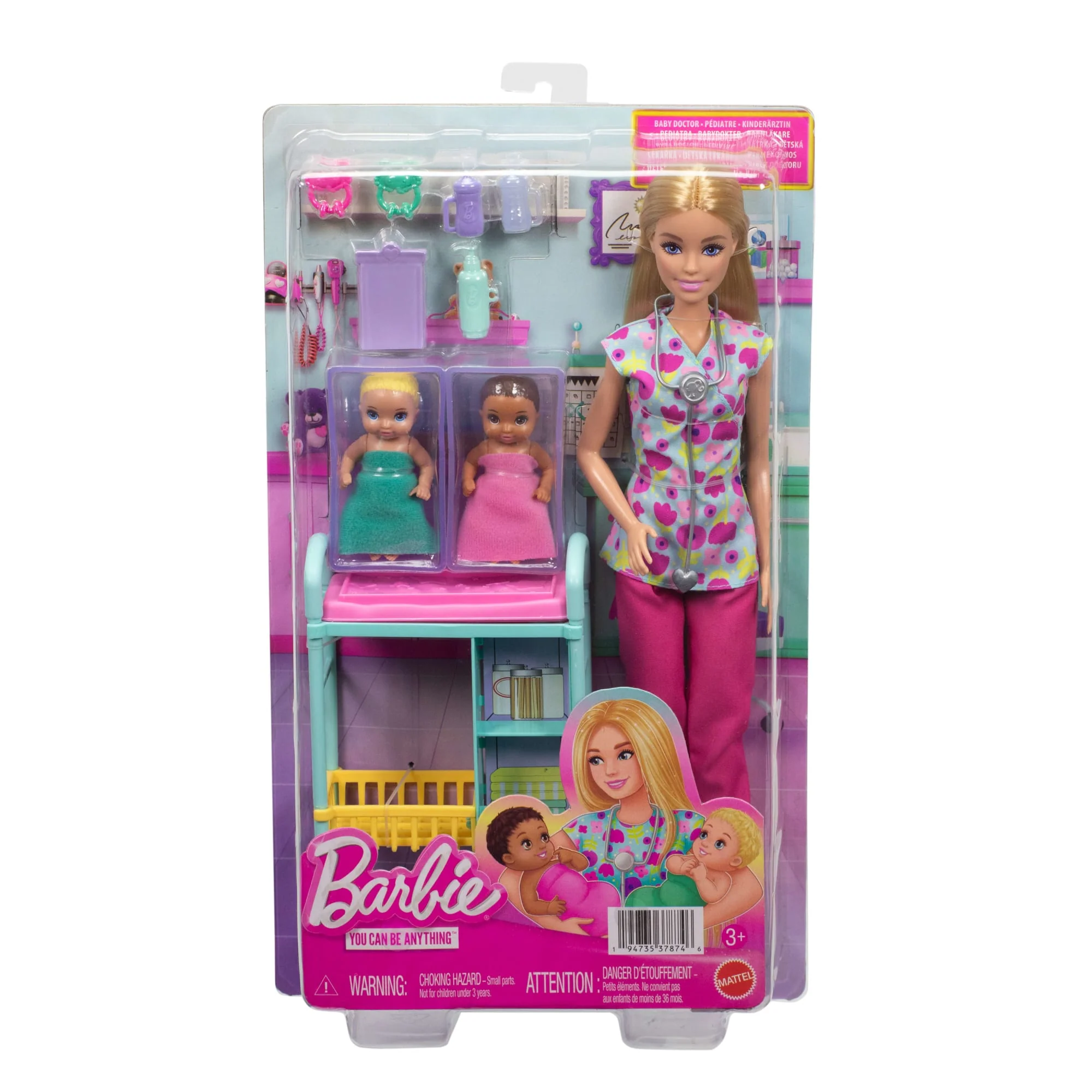 Barbie Careers Baby Doctor Playset With Blonde Fashion Doll, 2 Baby Dolls, Exam Table & Accessories - Image 6