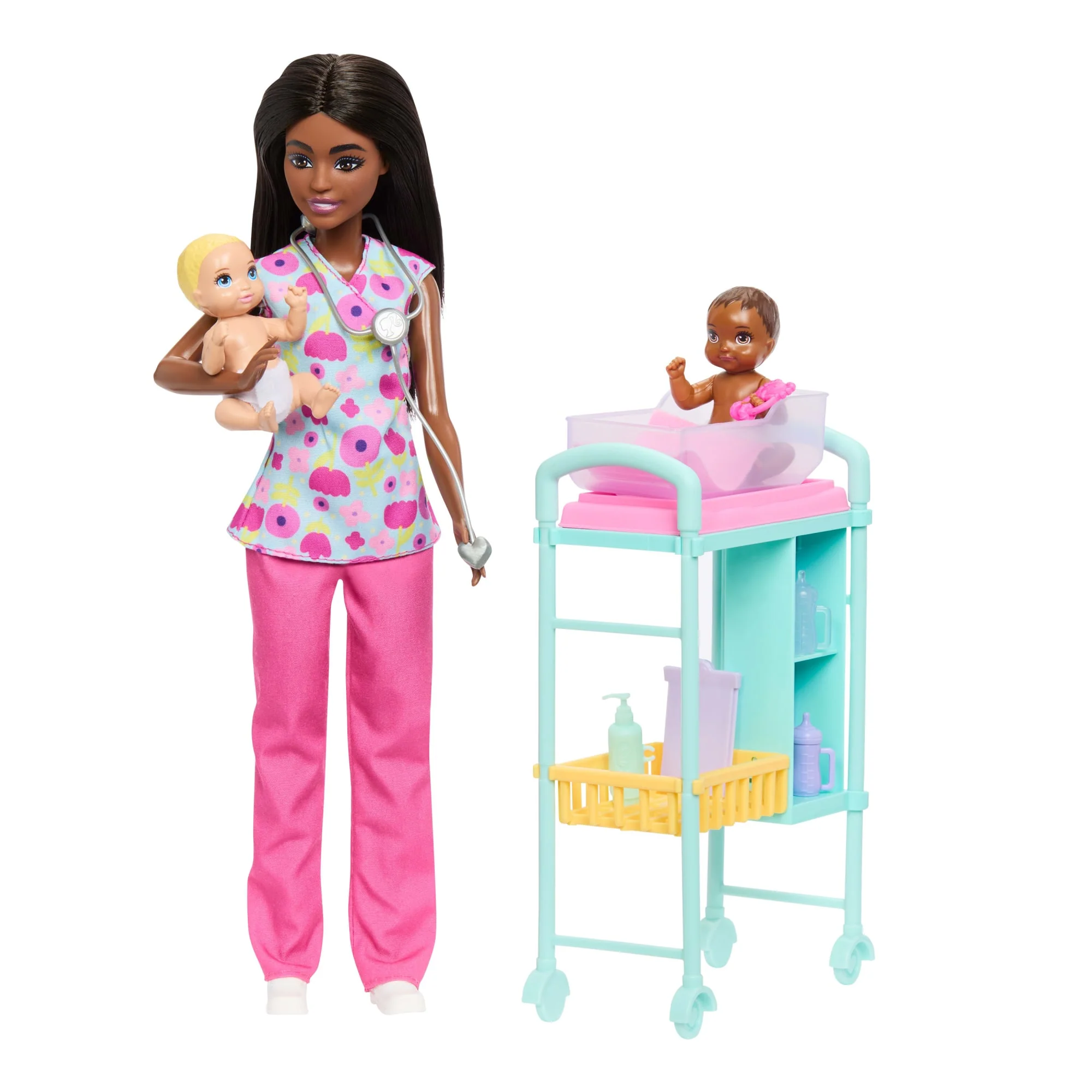 Barbie Careers Baby Doctor Playset With Brunette Fashion Doll, 2 Baby Dolls, Exam Table & Accessories - Image 3