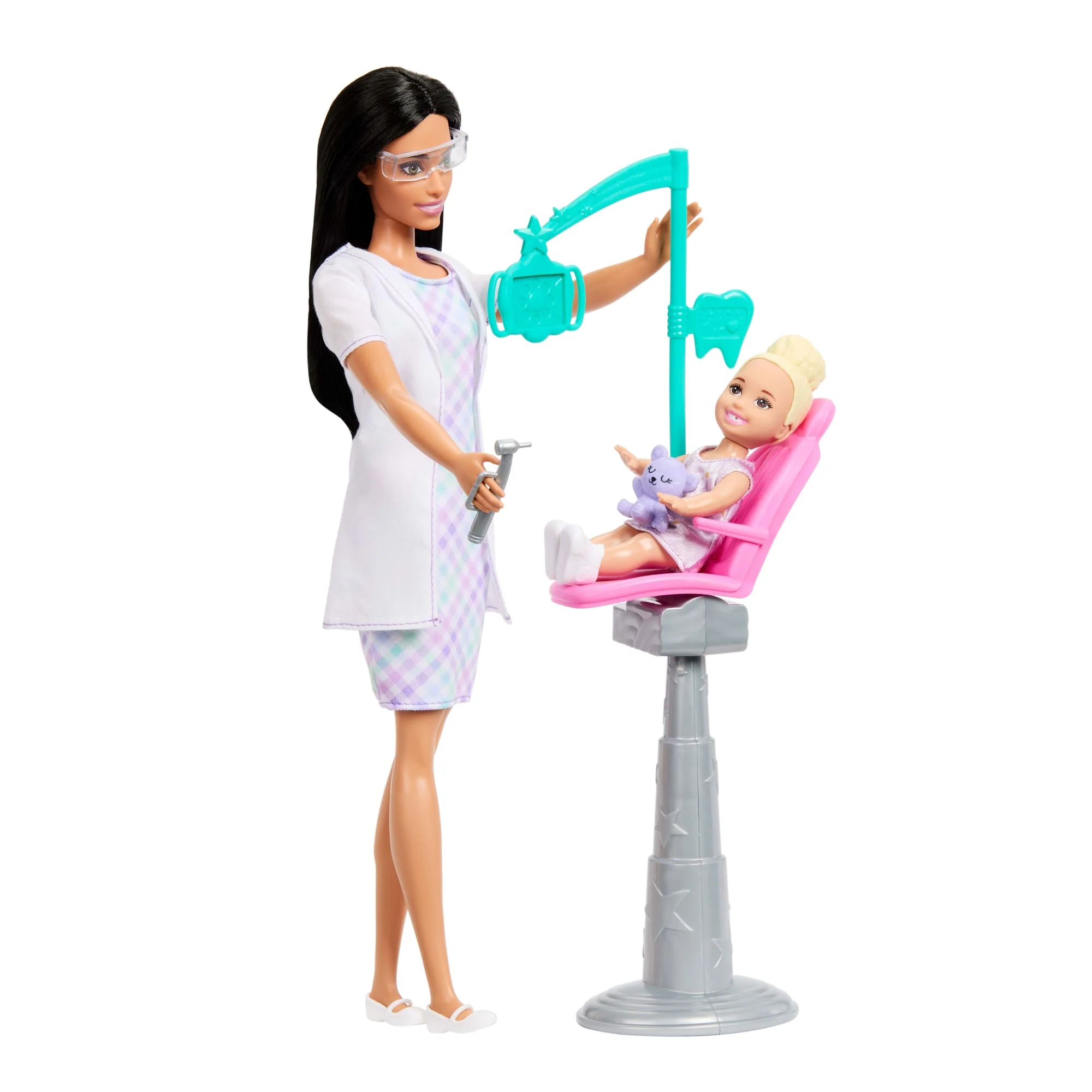 Barbie Careers Dentist Playset With Brunette Fashion Doll, Small Doll, Exam Chair & Accessories - Image 3