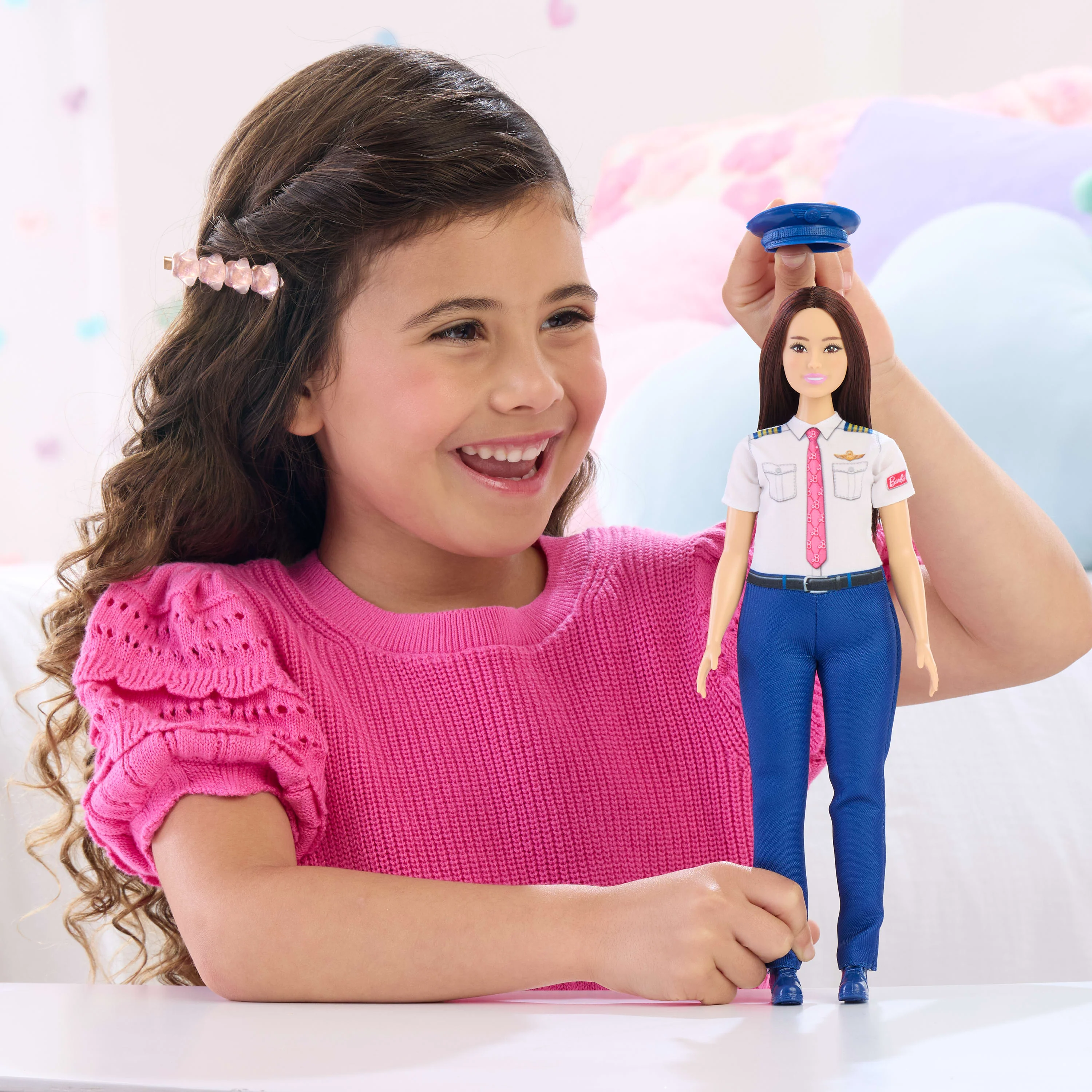 Barbie Careers Pilot Doll & Accessory, Fashion Doll Wearing Removable Uniform & Shoes With Hat - Image 2