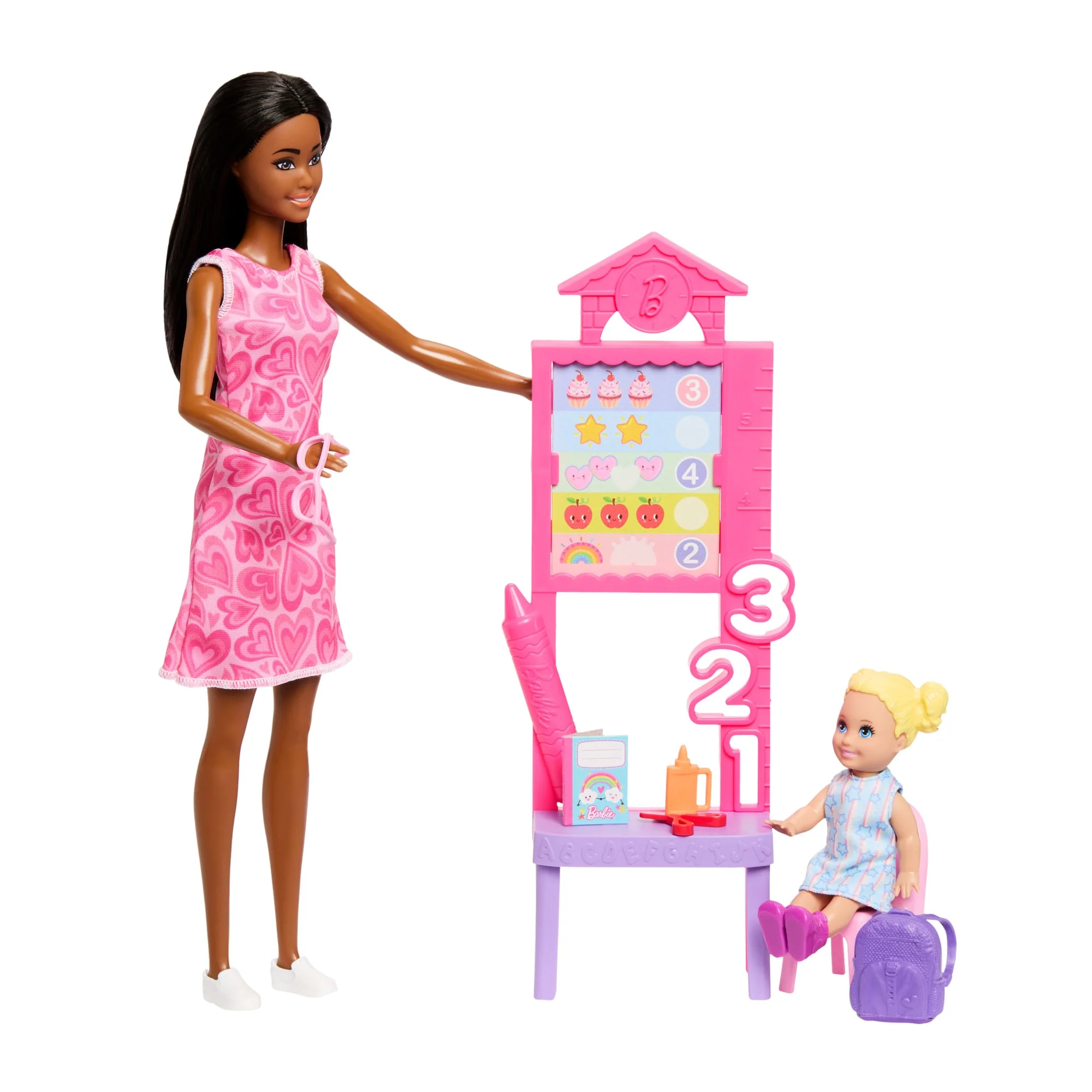 Barbie Careers Teacher Playset With Fashon Doll, Toddler Doll, Classroom Board & Accessories - Image 2