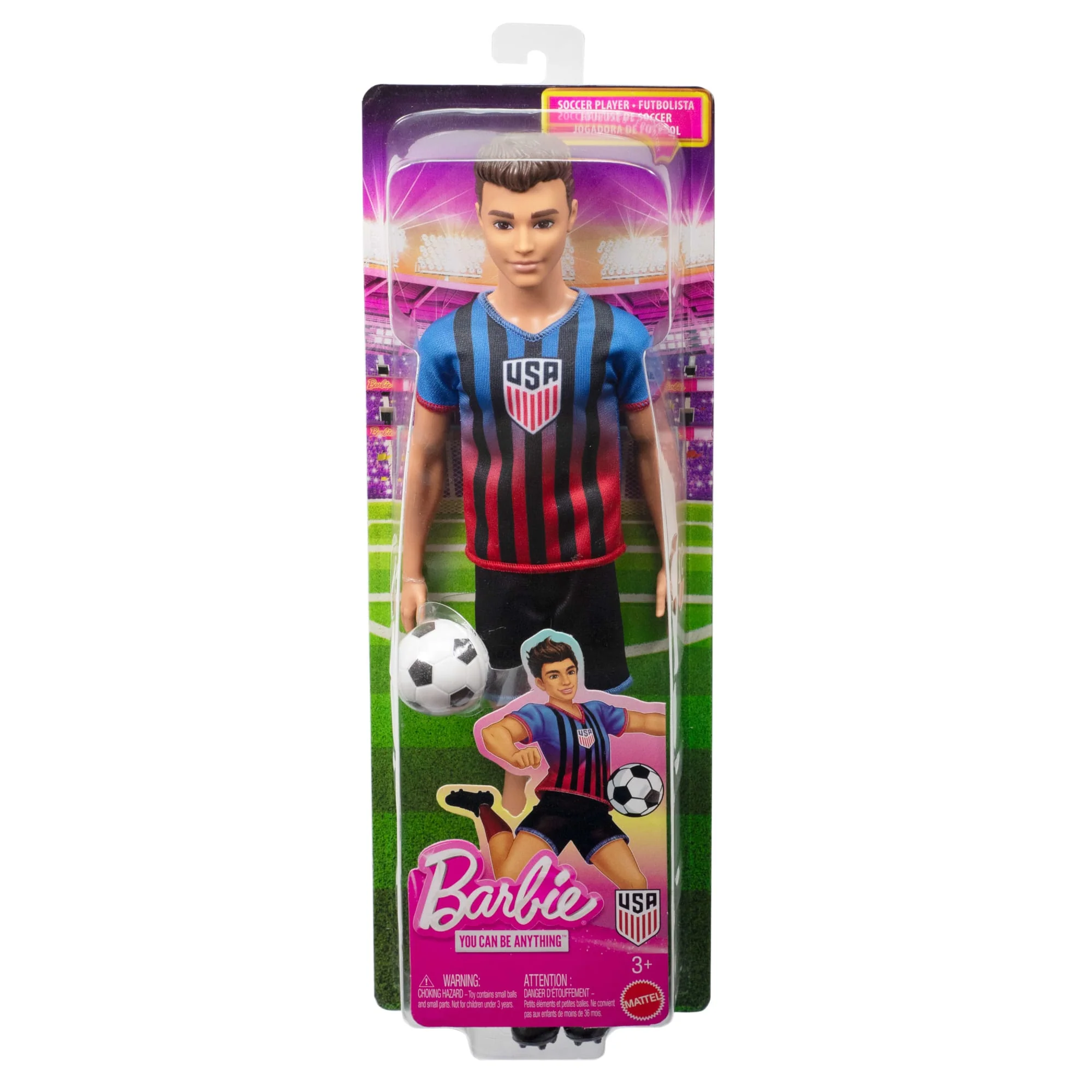 Barbie Careers Ussf Soccer Fashion Ken Doll Dressed in Removable Sport Outfit - Image 5