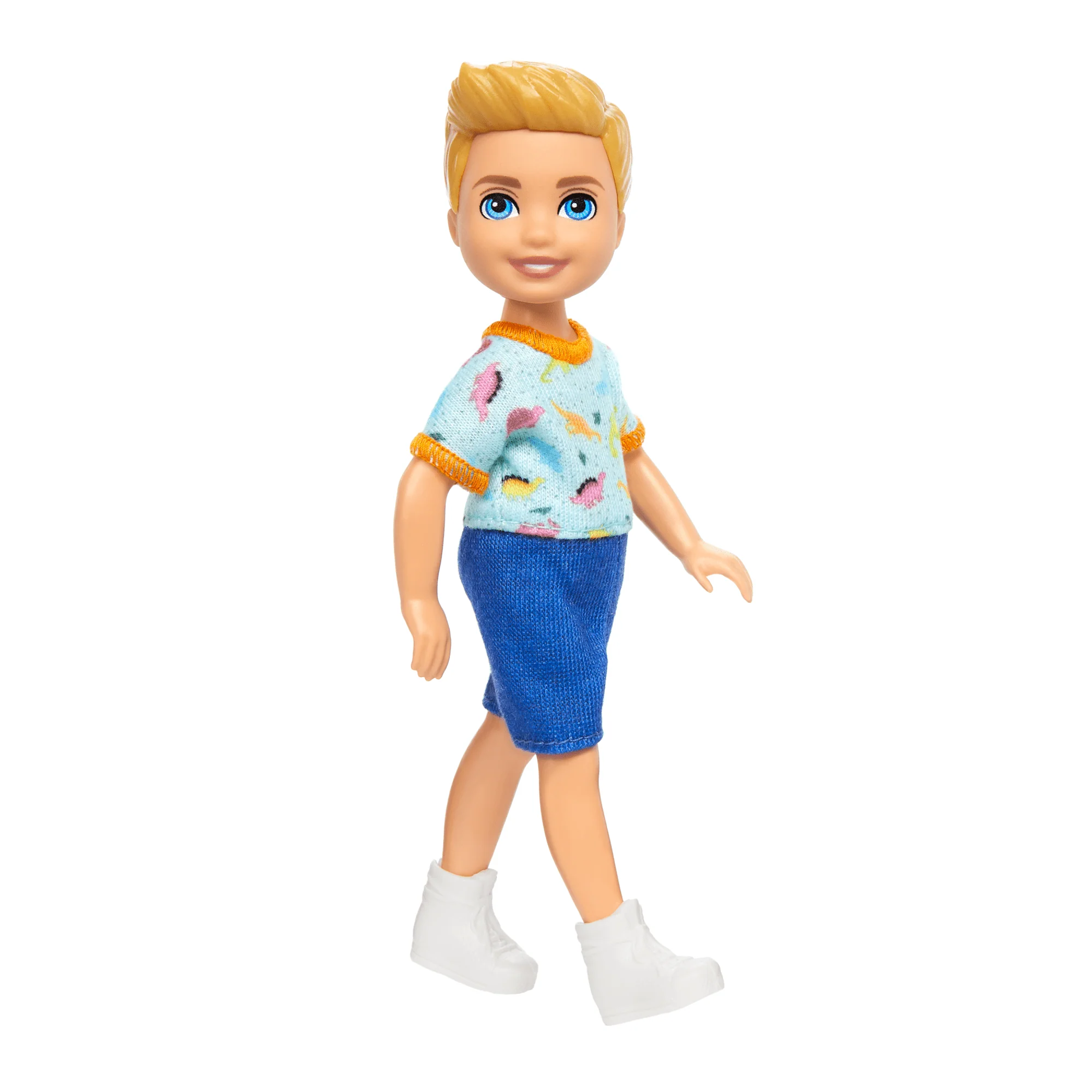 Barbie Chelsea Doll, Small Boy Doll Wearing Removable One-Piece With Dino Print, Blond Hair & Blue Eyes - Image 5