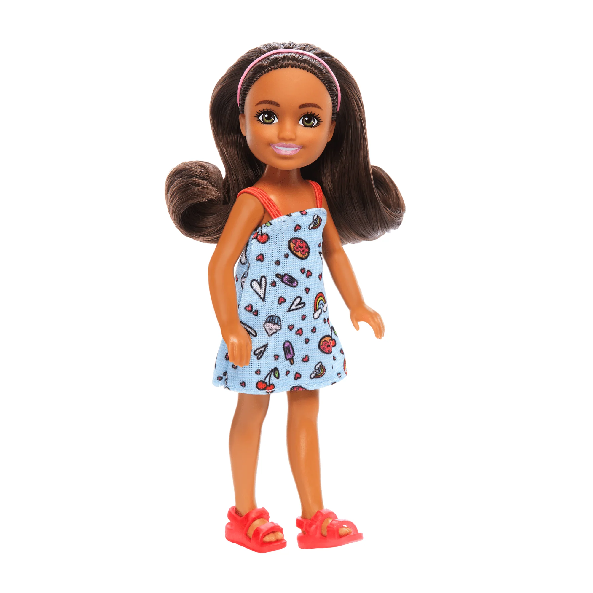 Barbie Chelsea Doll, Small Doll Wearing Removable Blue Dress With Brown Hair & Green Eyes - Image 2