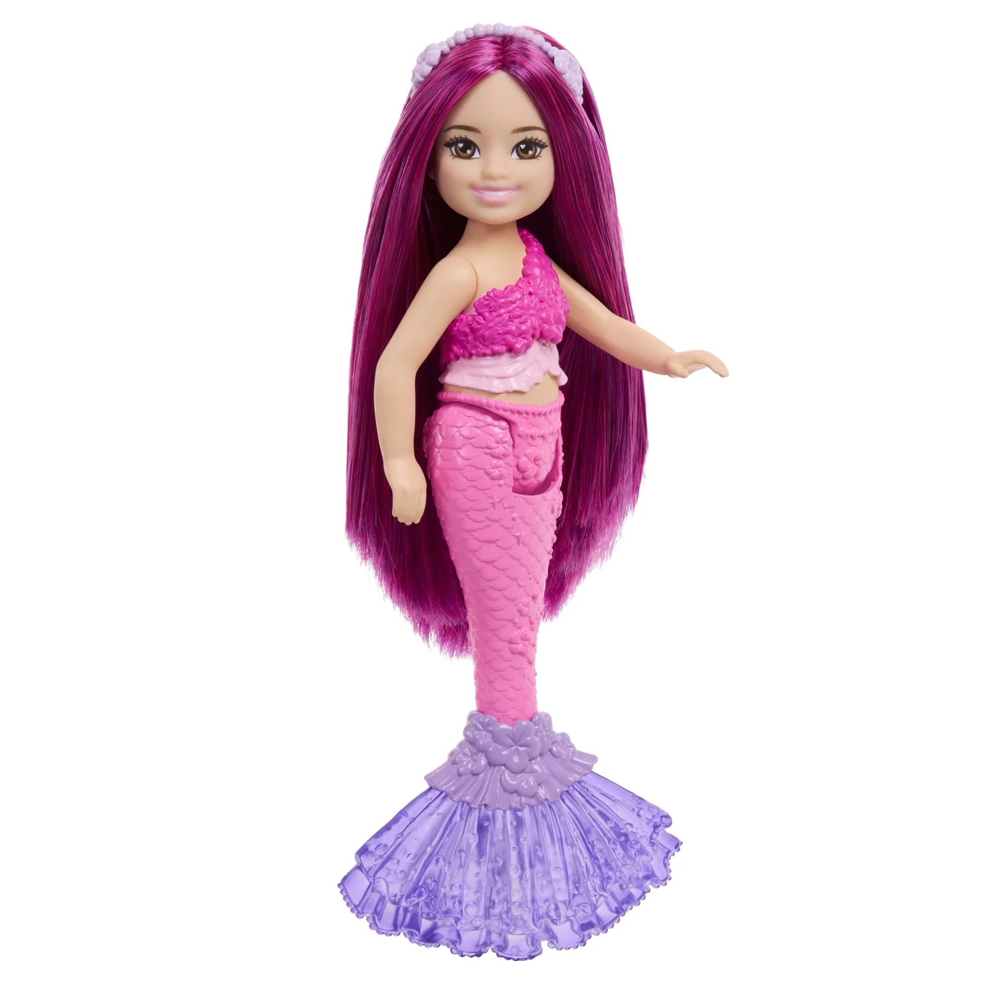Barbie Chelsea Mermaid Small Doll With Pink Hair & Removable Hair Accessory, 6-Inch Toy - Image 4