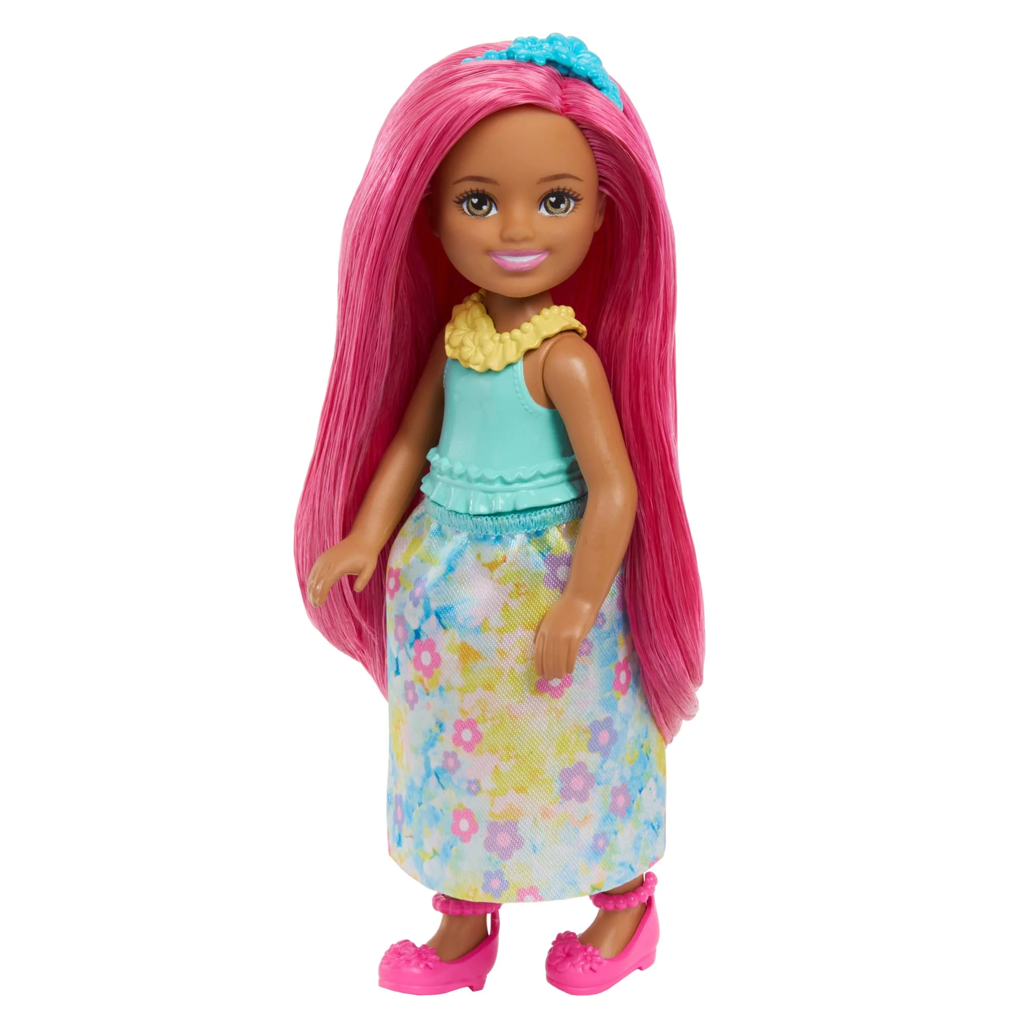 Barbie Chelsea Royal Small Doll With Pink Hair, Removable Skirt, Shoes & Hair Accessory, 6-Inch - Image 5