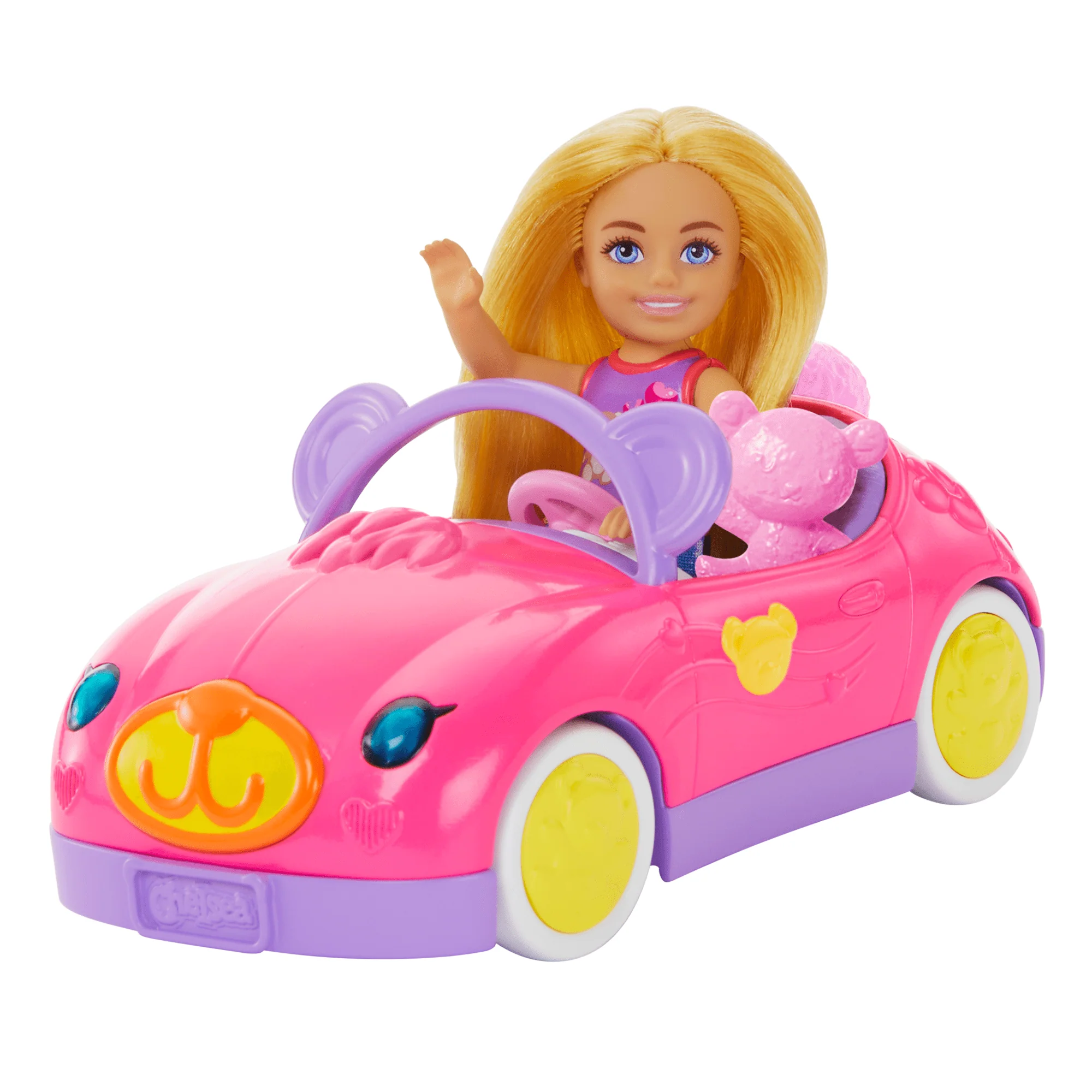 Barbie Chelsea Vehicle Set With Blonde Small Doll, Toy Car & Teddy Bear Accessory - Image 2