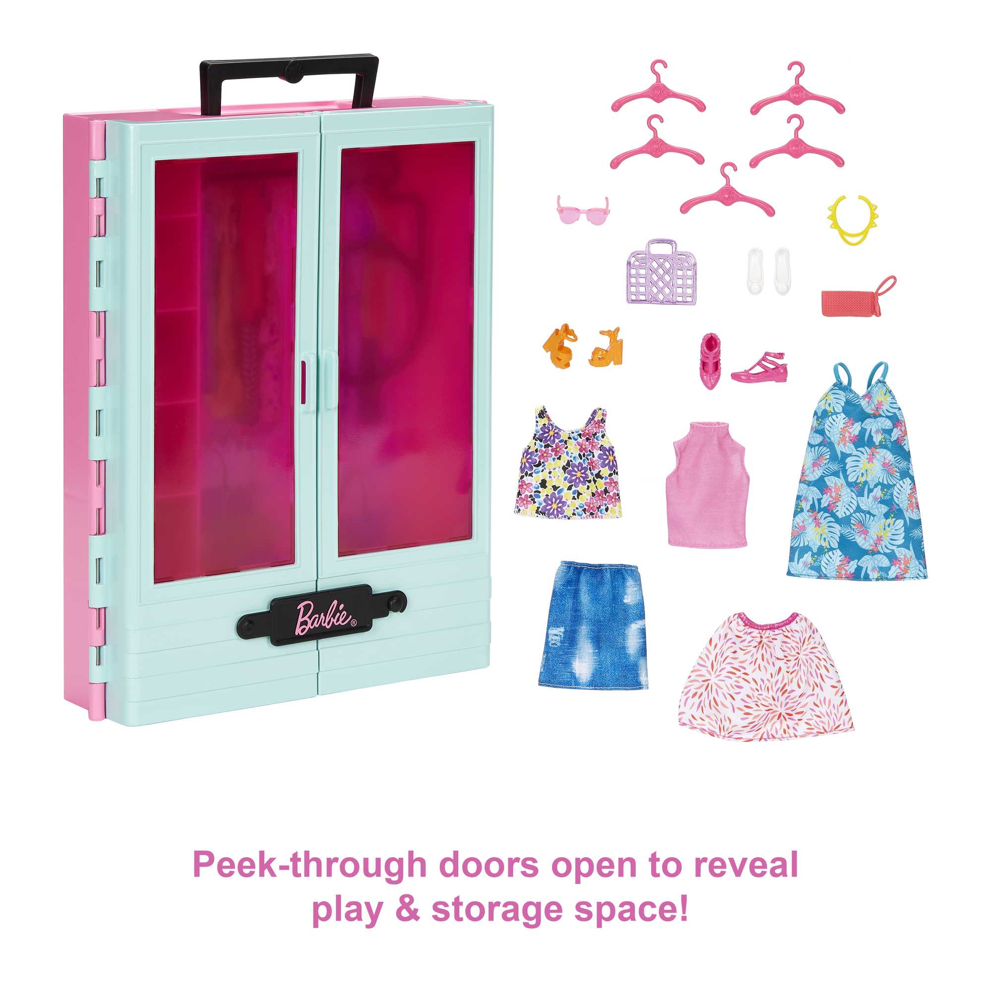 Barbie Closet Playset With 3 Outfits & Accessories, 3 To 8 Years - Image 3