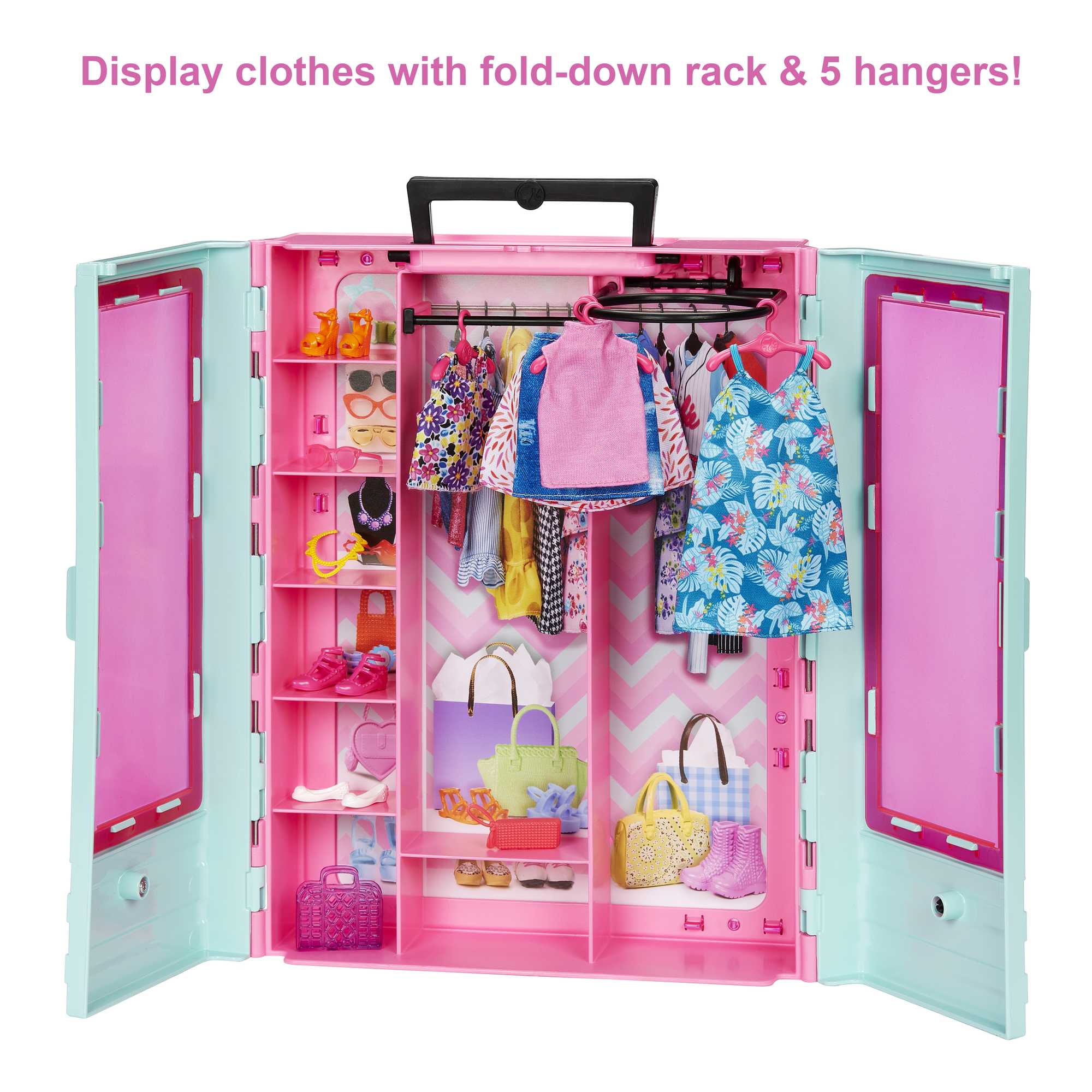 Barbie Closet Playset With 3 Outfits & Accessories, 3 To 8 Years - Image 4