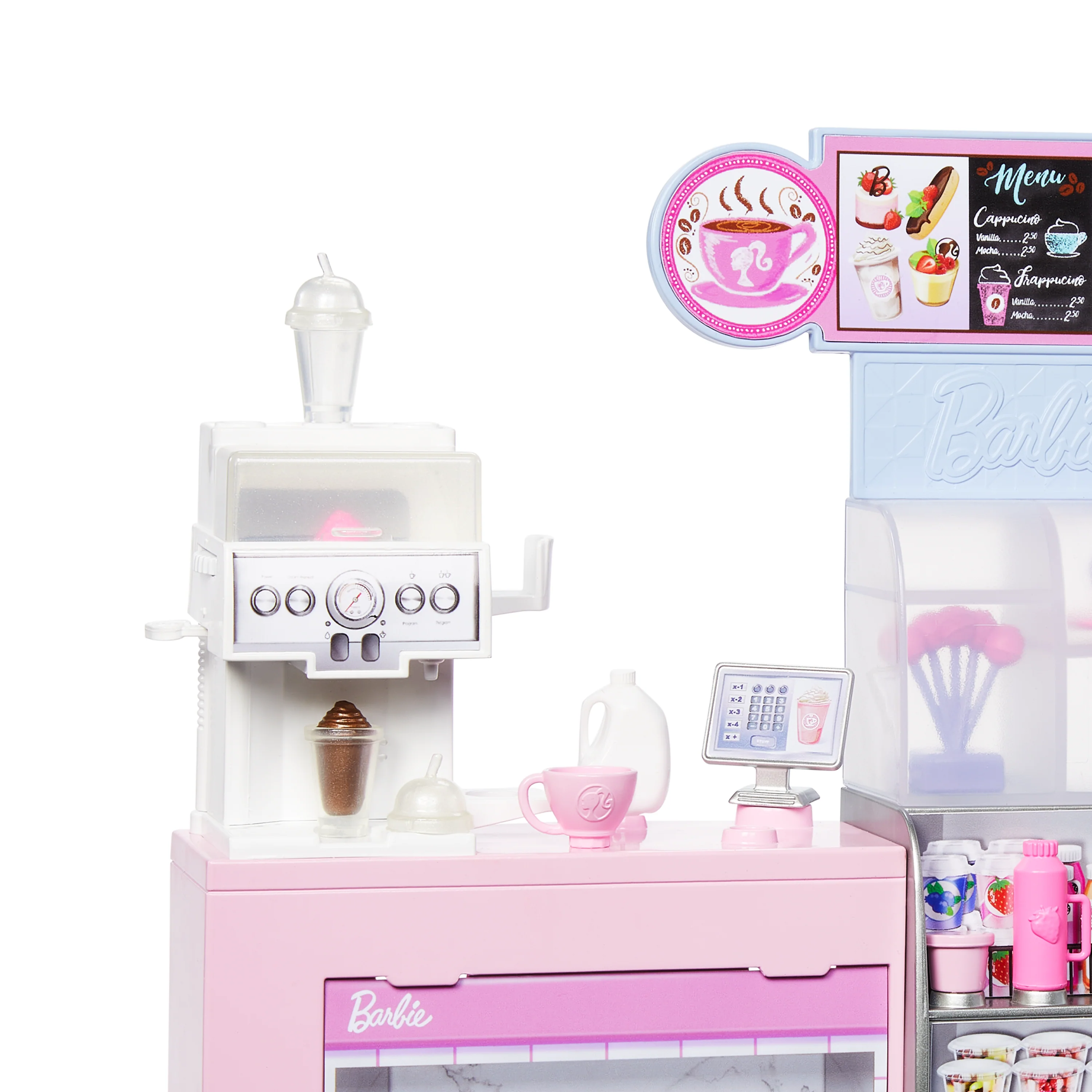 Barbie Coffee Shop Playset With Blonde Barista Doll, Working Coffee Maker & 10+ Accessories - Image 3