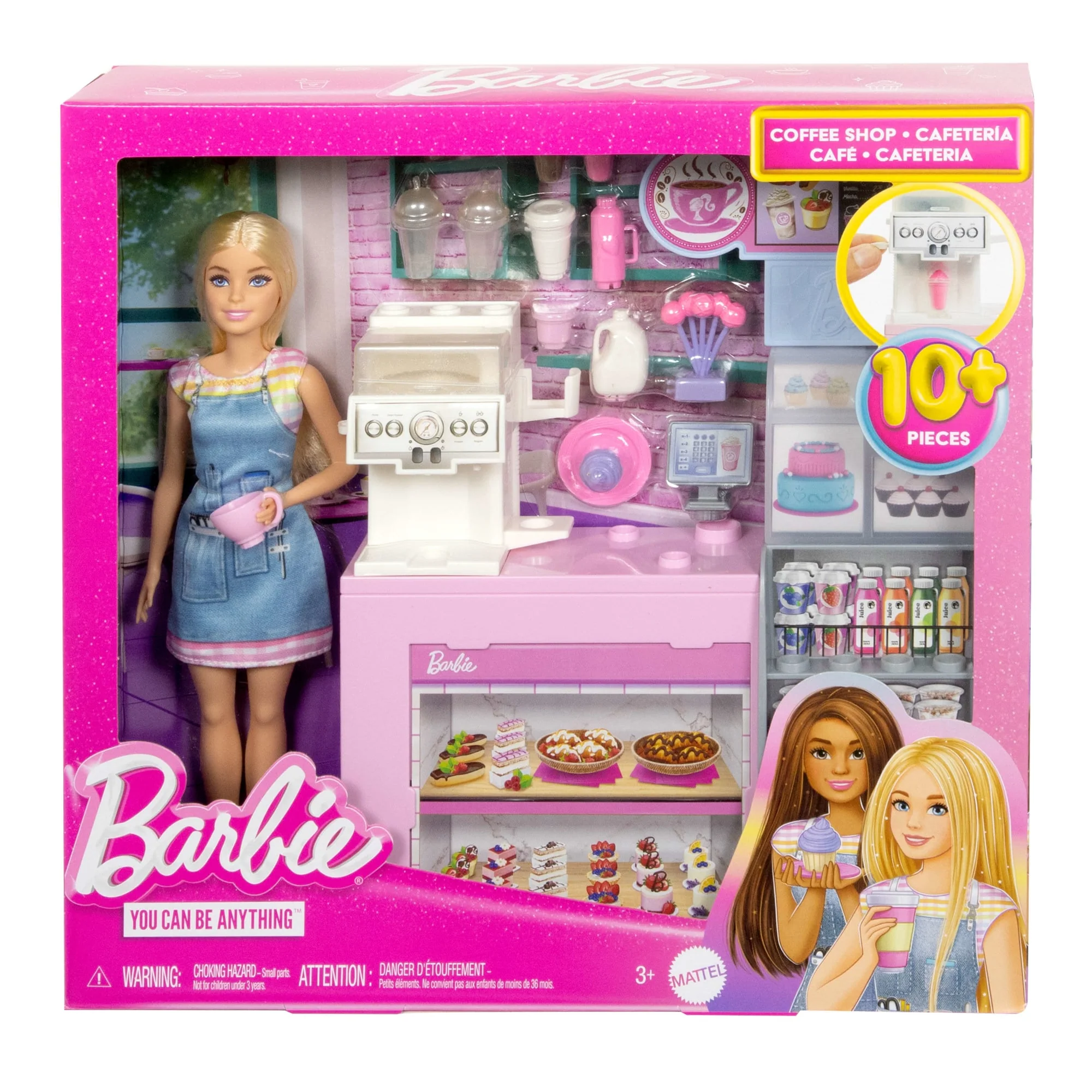Barbie Coffee Shop Playset With Blonde Barista Doll, Working Coffee Maker & 10+ Accessories - Image 6