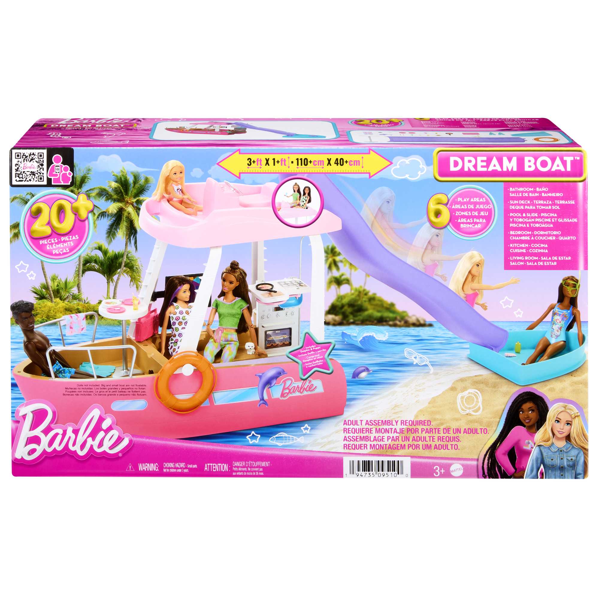 Barbie®-Bateau de Rêve-Coffret Bateau, Piscine, Toboggan, Accessoires - Image 6