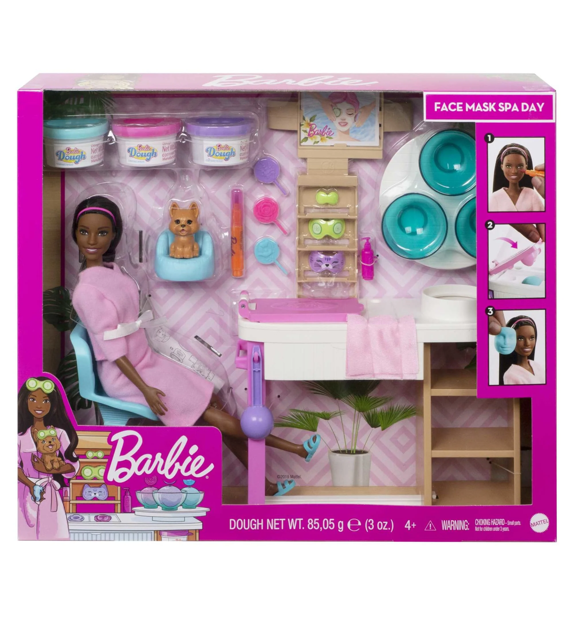 Coffret de Jeu Journée Au Spa et Masque Facial Barbie®, Poupée Barbie® Brunette, Chiot, Jouet à Mouler et Pâte - Image 6