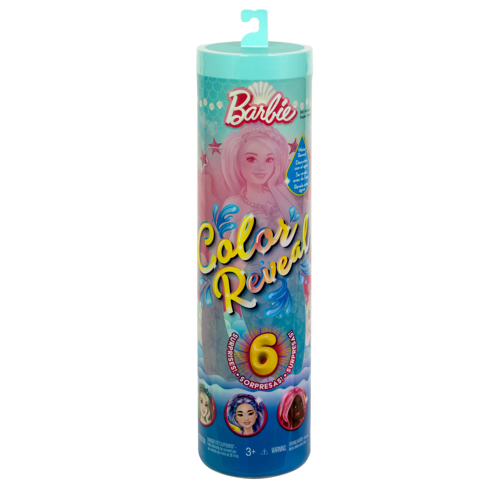 Barbie Color Reveal Mermaid Series Doll & Accessories With 6 Surprises, Color-Change Hair - Image 5