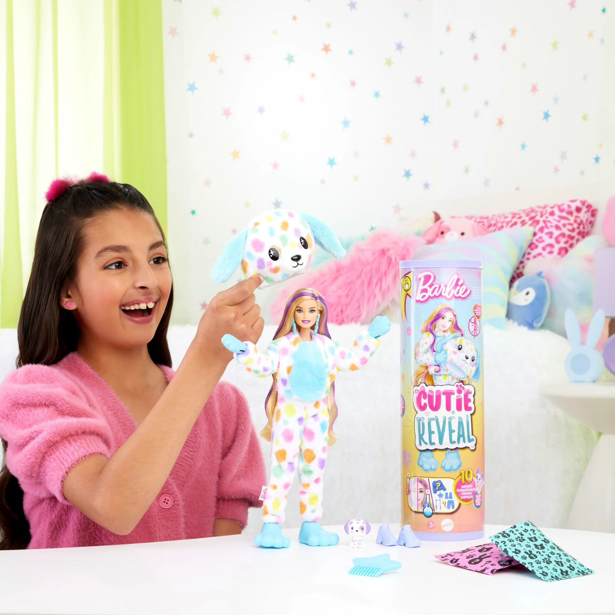 Barbie Cutie Reveal Doll, Dalmatian Costume & Accessories, Color Dream Series With 10 Surprises - Image 2