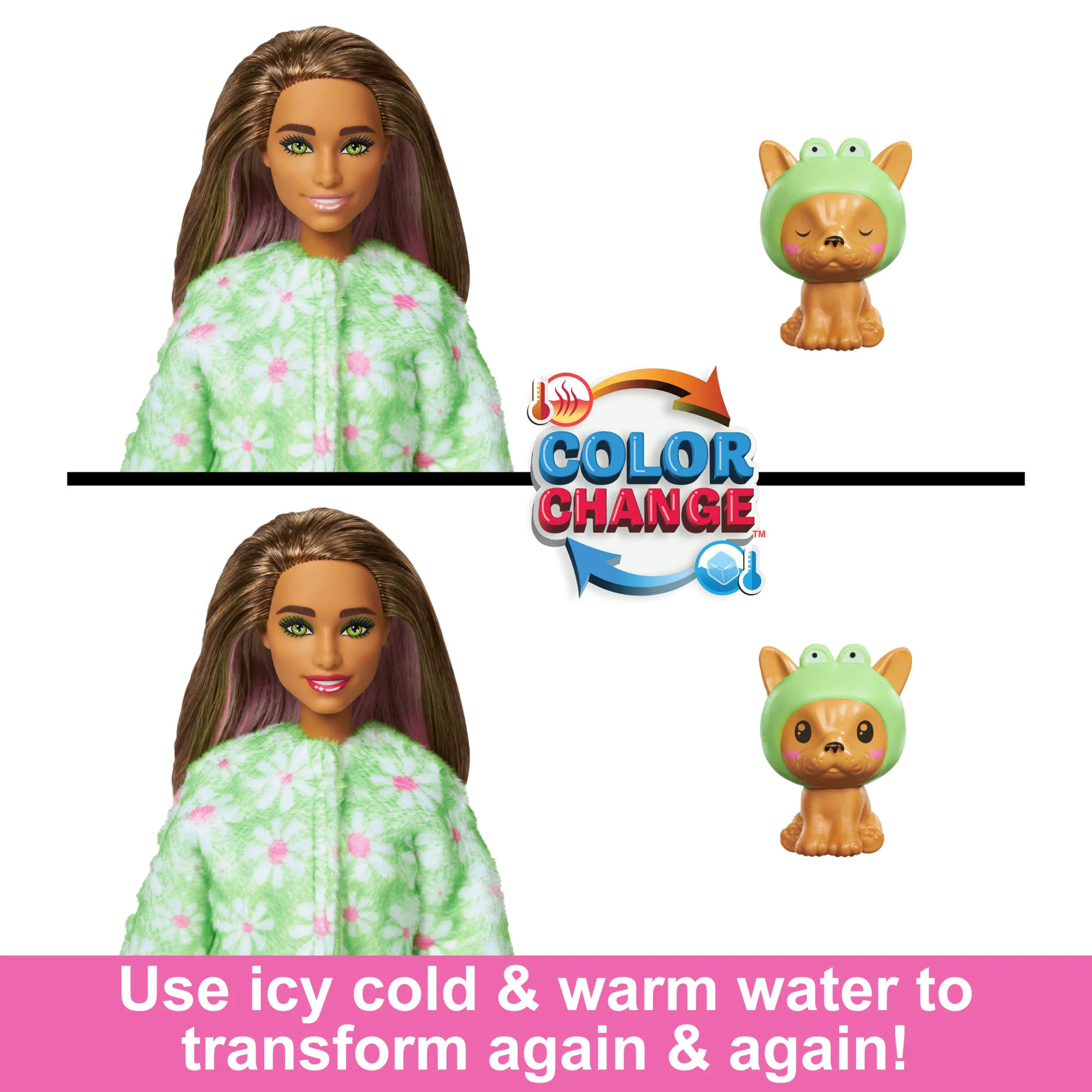 Barbie Cutie Reveal Costume-Themed Series Doll & Accessories With 10 Surprises, Puppy As Frog - Image 4