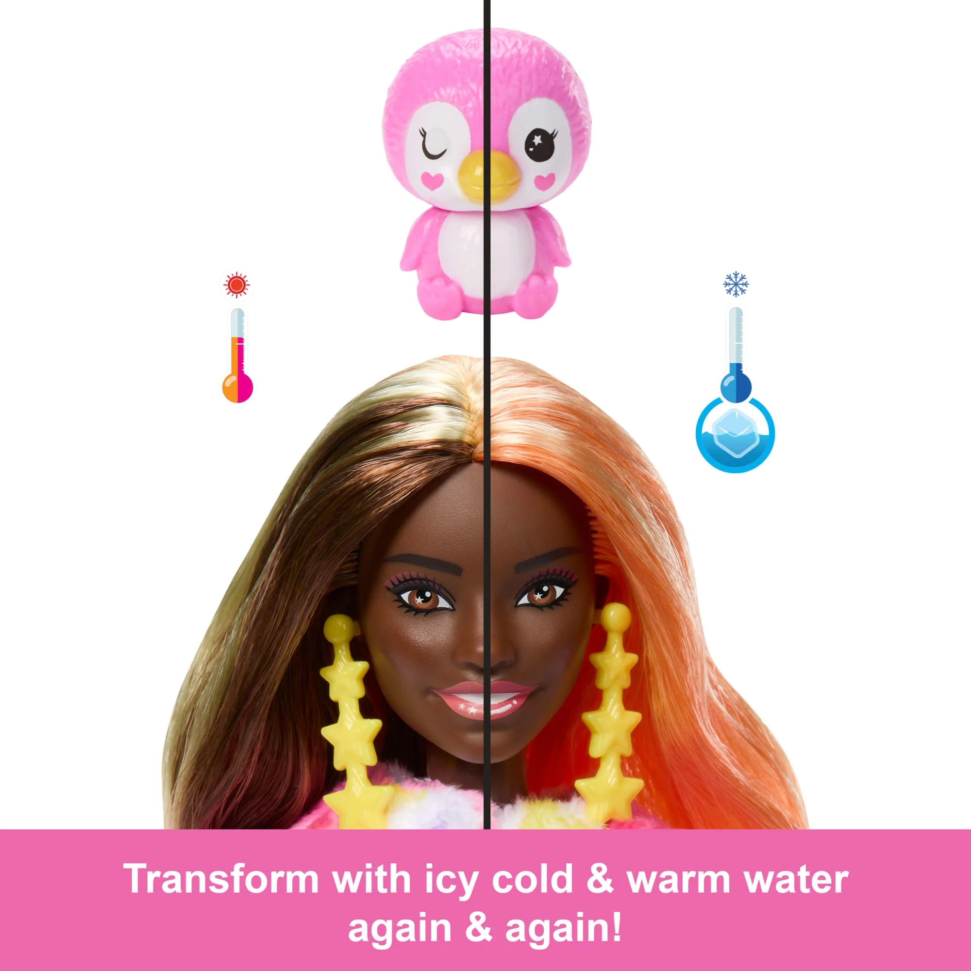 Barbie Cutie Reveal Penguin Doll & Accessories, Color Dream Series With 10 Surprises - Image 4