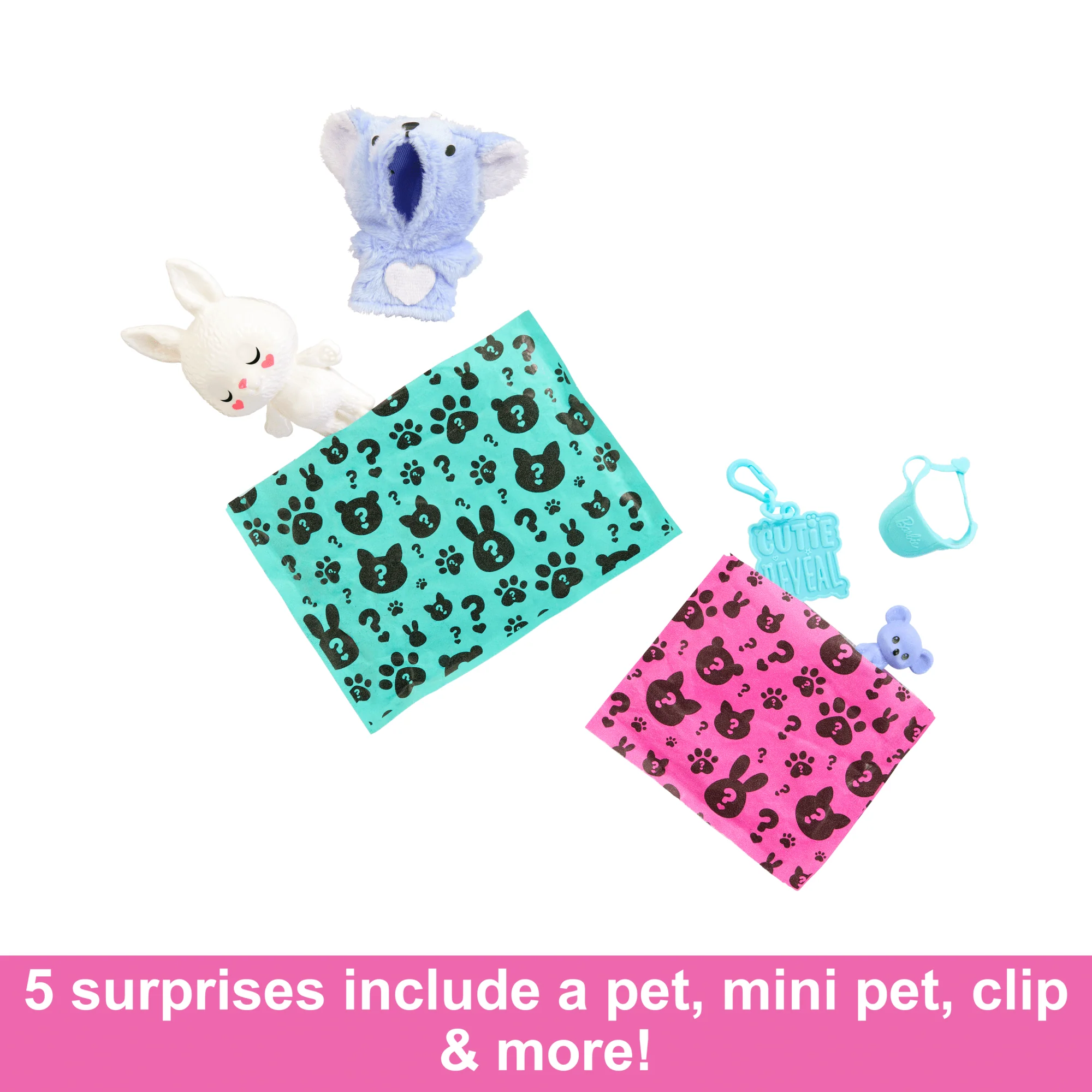 Barbie Cutie Reveal Costume-Themed Pet & Accessories With 5 Surprises including Mini Pet, Color Change & Clip - Image 2