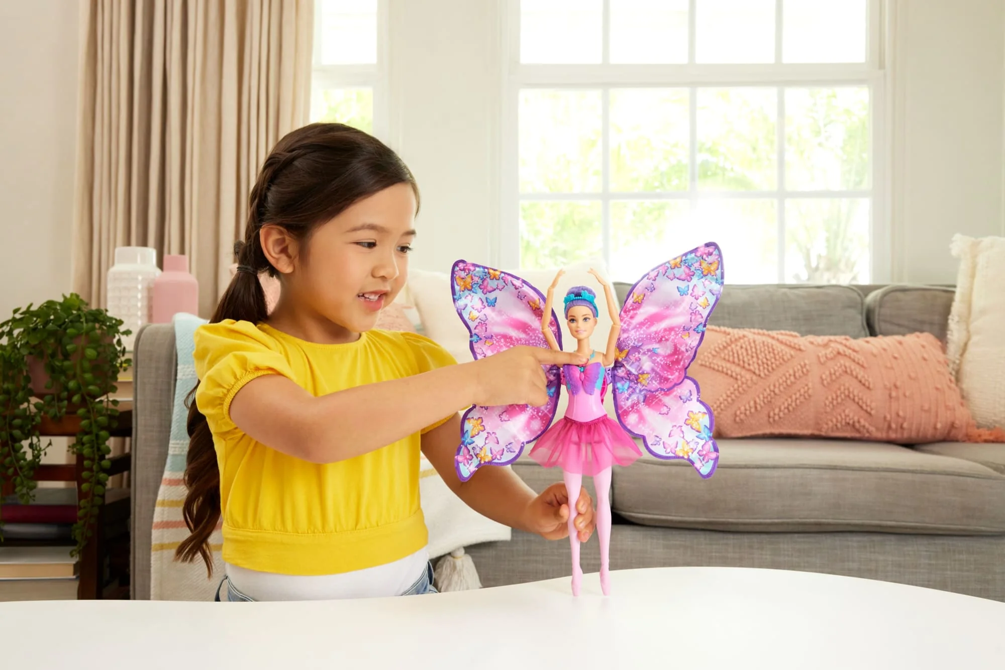 Barbie Dance And Flutter Doll With 2-in-1 Transformation From Dancer To Butterfly, Purple Hair - Image 2
