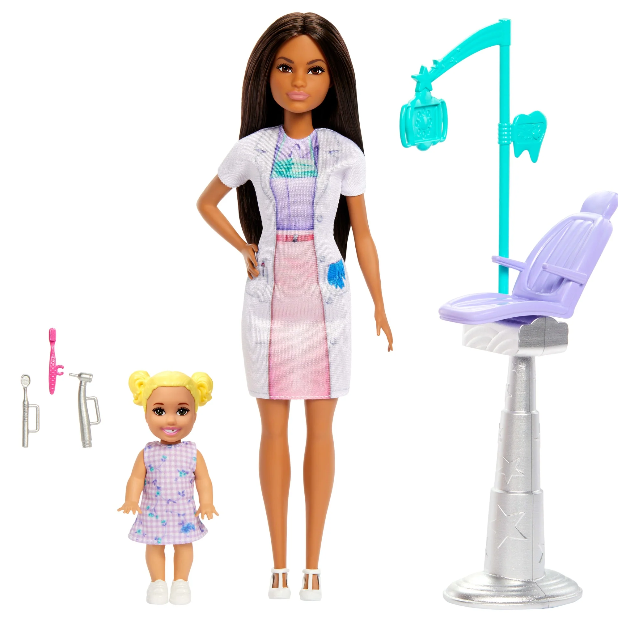 Barbie Dentist Doll With Brunette Fashion Doll, 1 Kid Doll, Medical Doctor Furniture & Accessories - Image 5