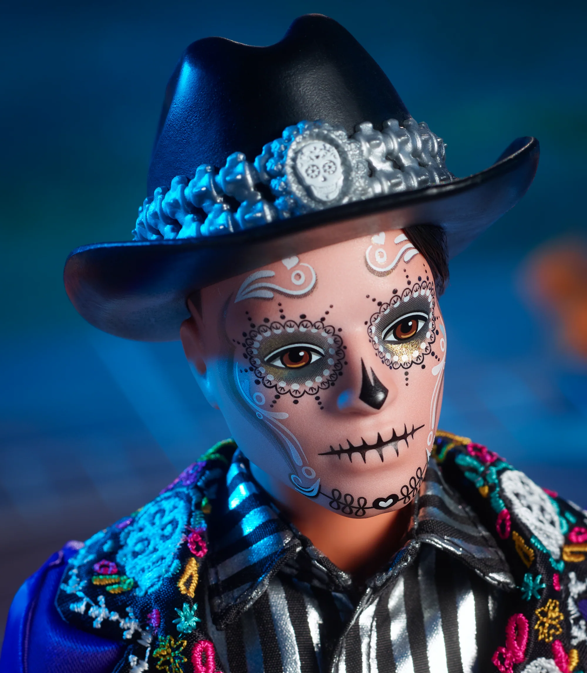 2023 Día De Muertos Ken Doll Wearing Blue Jacket And Black Hat, Barbie Signature Collectible - Image 2