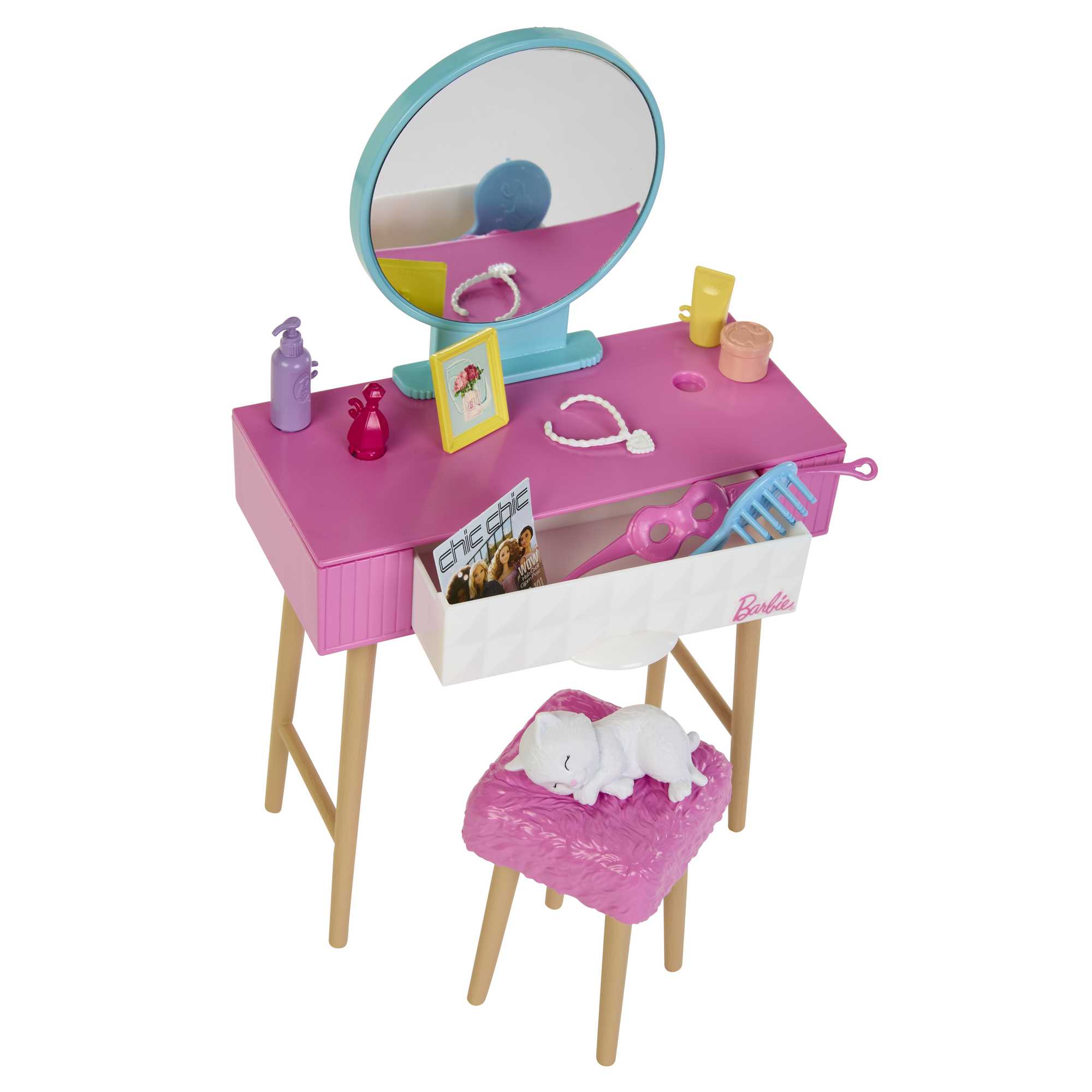 Barbie Doll And Bedroom Playset, Barbie Furniture With 20+ Pieces - Image 6