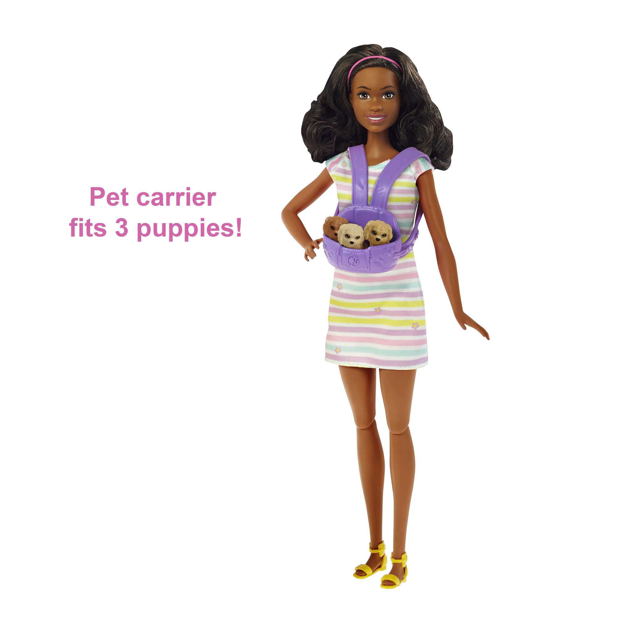 Barbie Doll Newborn Pups Playset With Brunette Doll, Mommy Dog, 3 Puppies, Kids Toys - Image 5