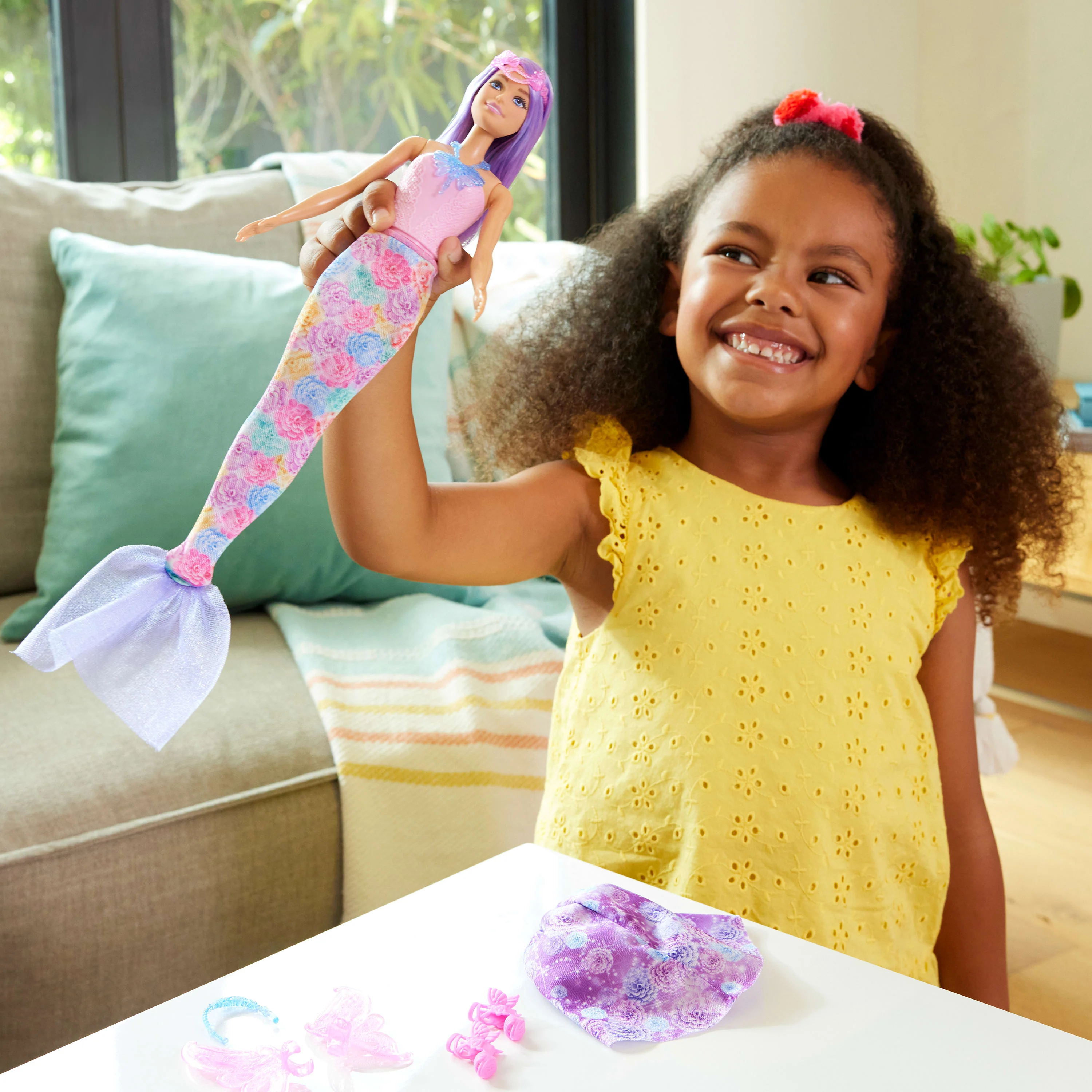 Barbie Doll Fantasy Fashion Pack With Accessories Including Mermaid Tail, Fairy Wings, & Necklaces - Image 2