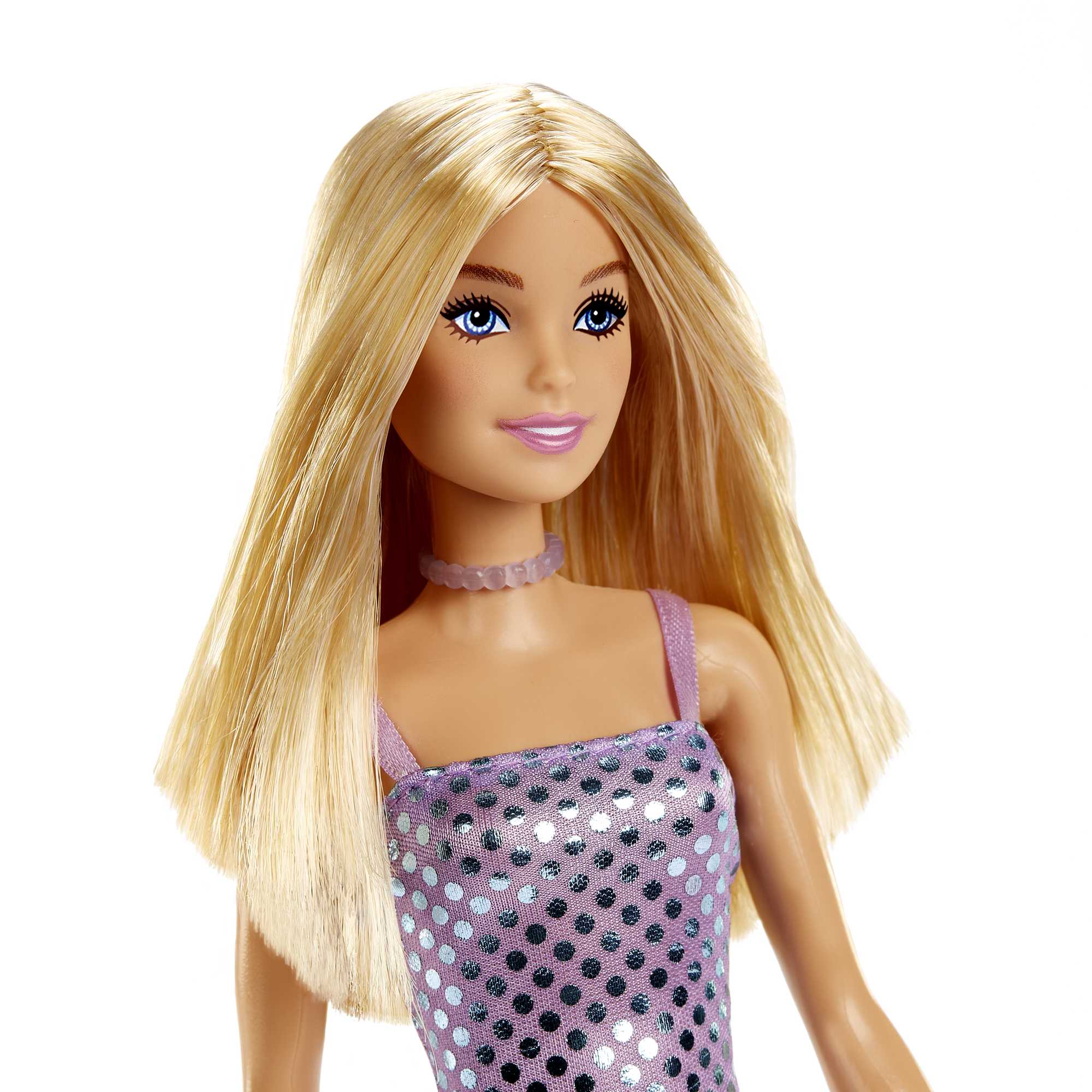 Barbie Doll, Kids Toys, Blonde in Lavender Metallic Dress - Image 2