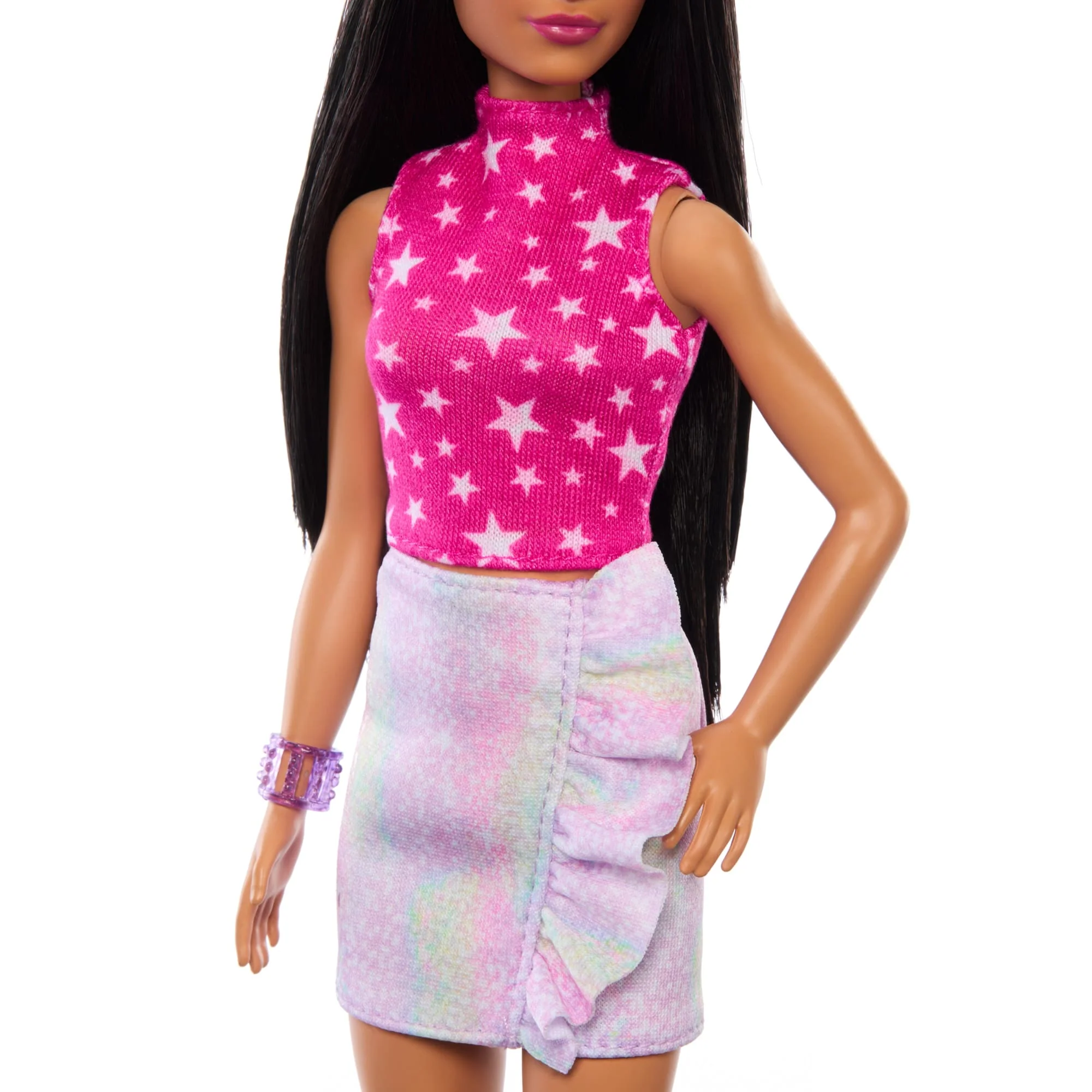 Barbie Fashionistas Doll #215 With Black Straight Hair & Iridescent Skirt, 65Th Anniversary - Image 5