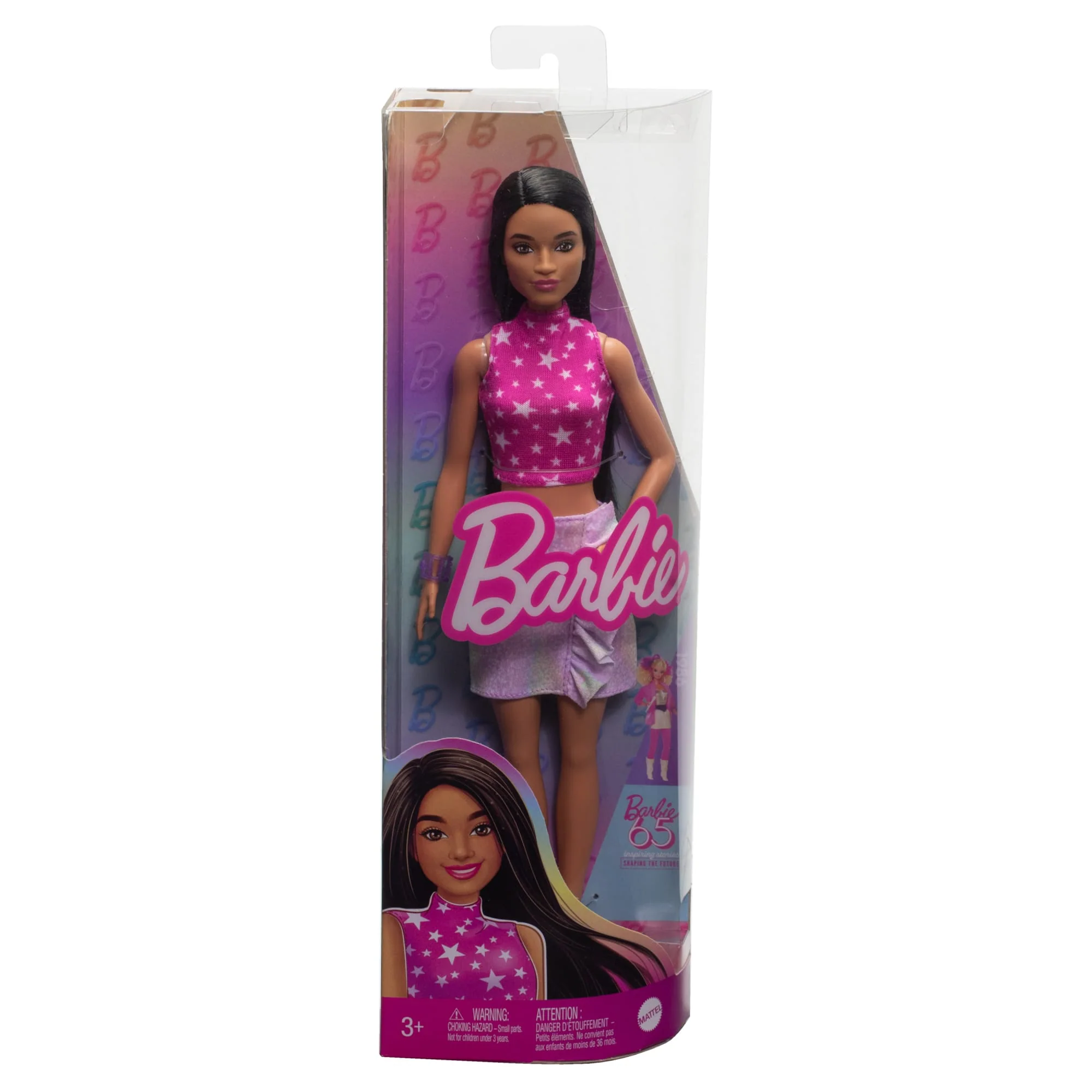 Barbie Fashionistas Doll #215 With Black Straight Hair & Iridescent Skirt, 65Th Anniversary - Image 6