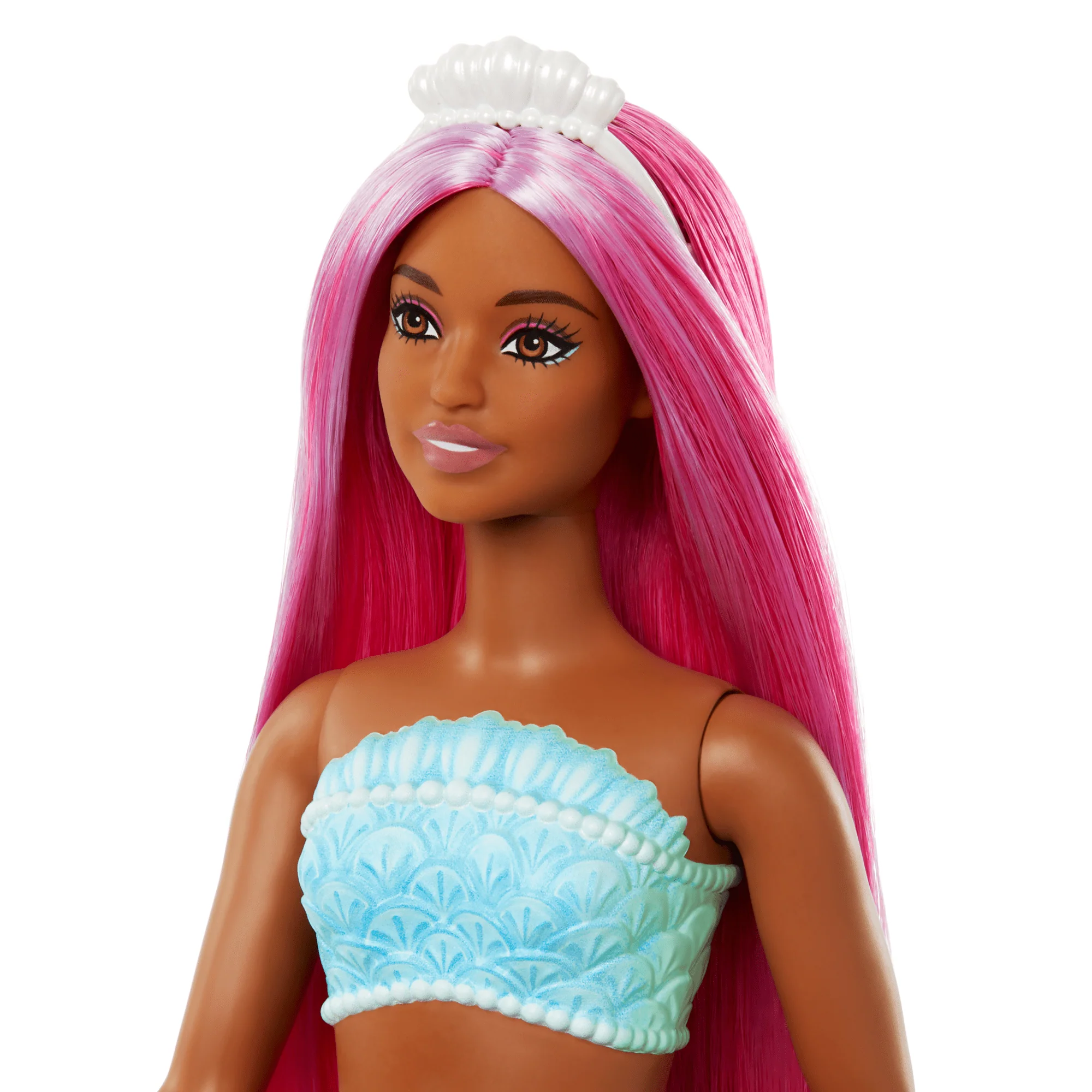 Barbie Mermaid Dolls With Colorful Hair, Tails And Headband Accessories - Image 2