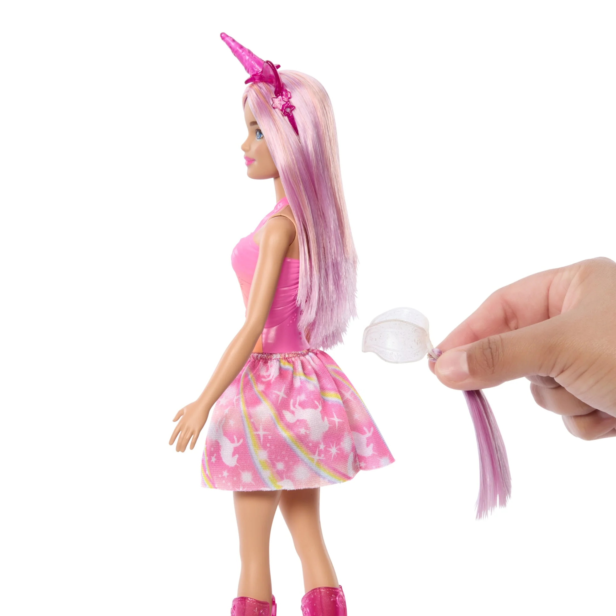 Barbie Unicorn Doll With Pink Hair, Ombre Outfit And Unicorn Accessories - Image 3