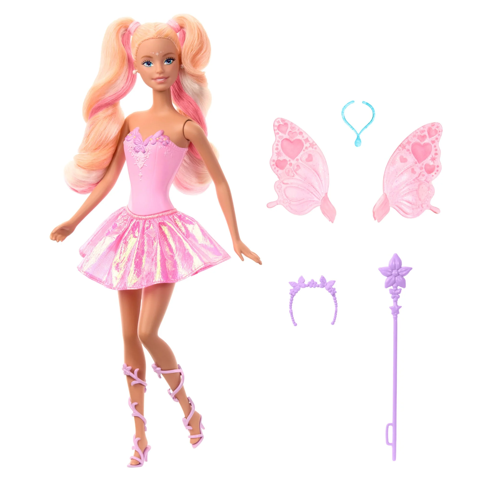 Barbie Fantasy Fairy Doll With Color-Change Wings And Outfit, includes Toy Wand With Sponge & Fashion Accessories - Image 5