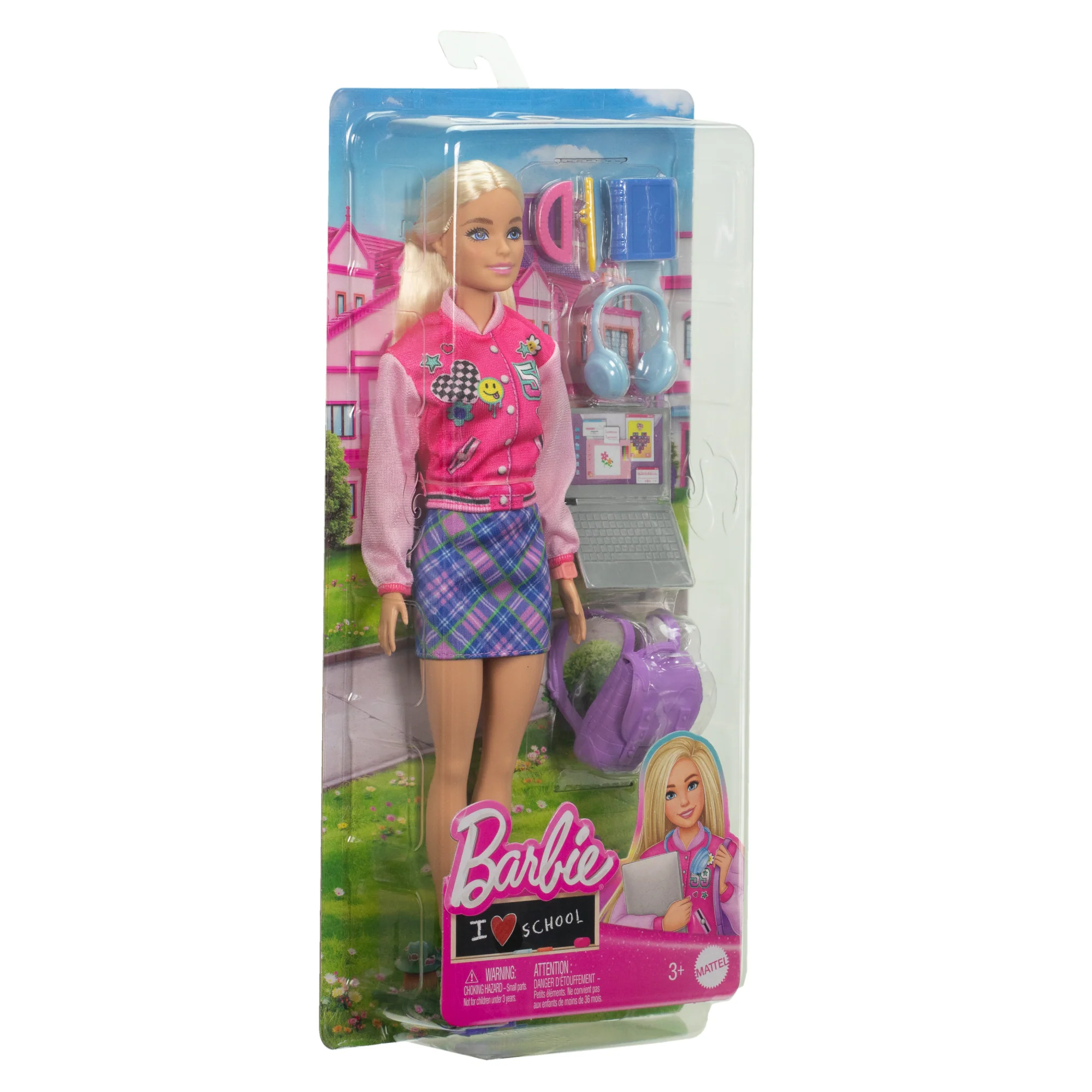 Barbie I Love School Toy Set With & 7 Accessories, Blonde Fashion Doll Wears Removable Look - Image 6
